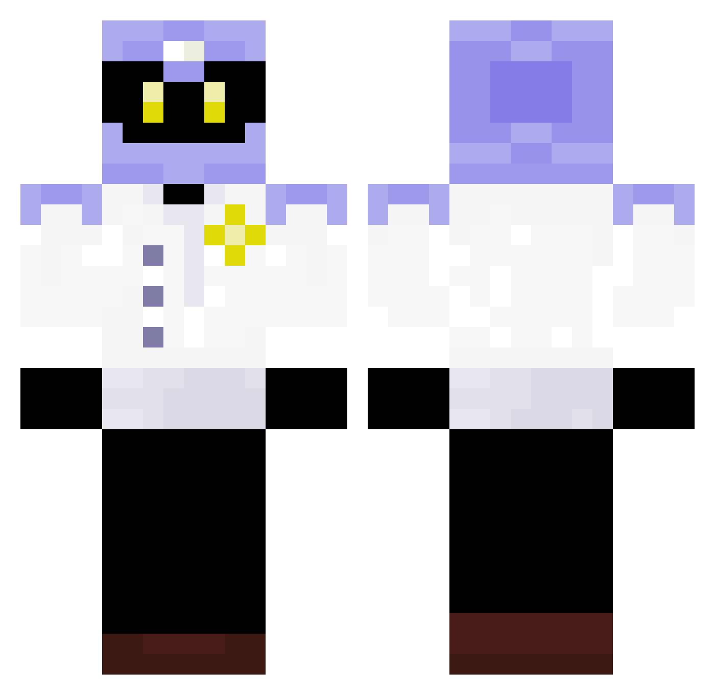 Sevestus Minecraft skin, front and back view