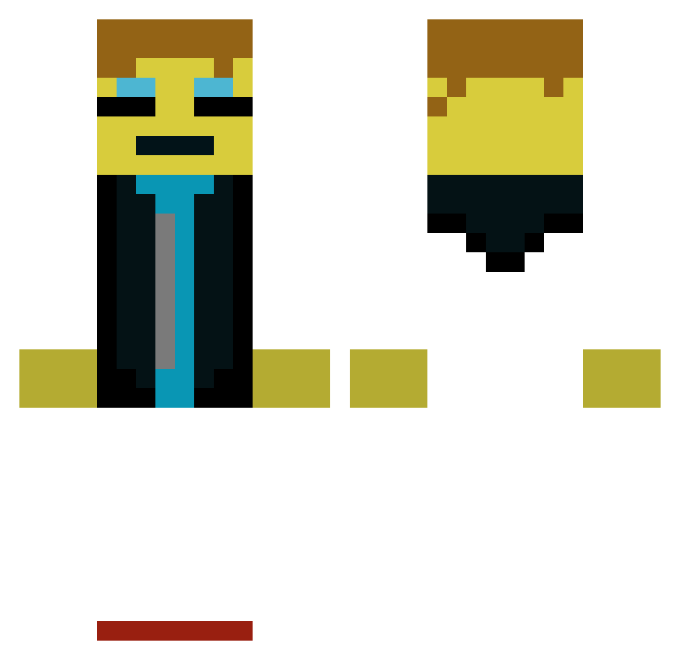 Teddyrubrub Minecraft skin, front and back view