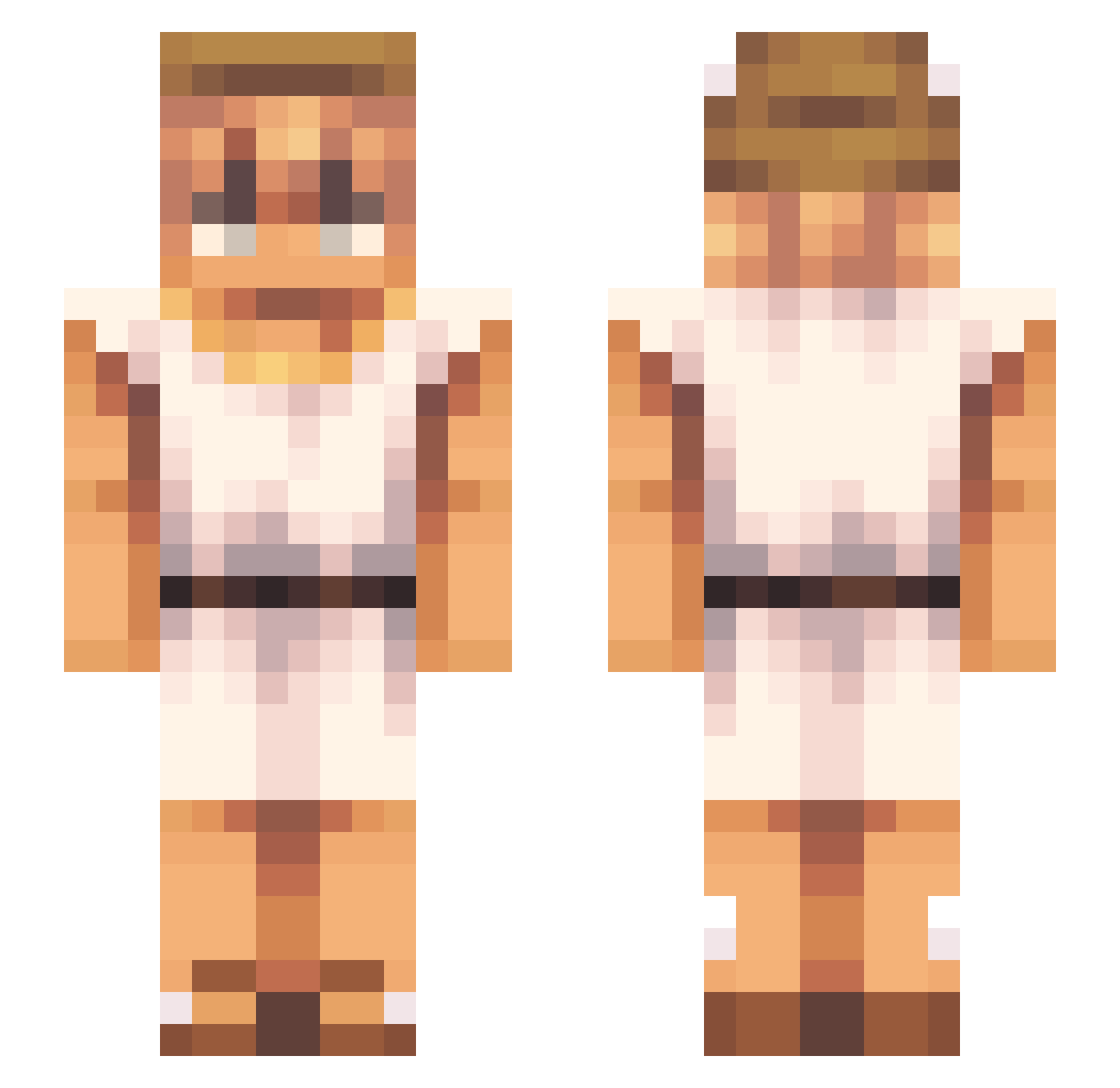 ArmpitLuvr Minecraft skin, front and back view