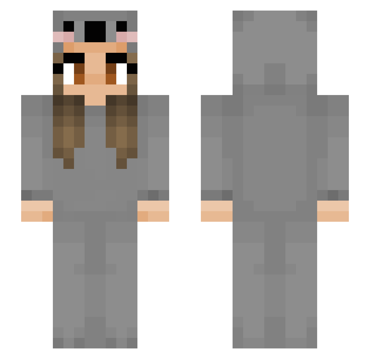 Elouise Minecraft skin, front and back view