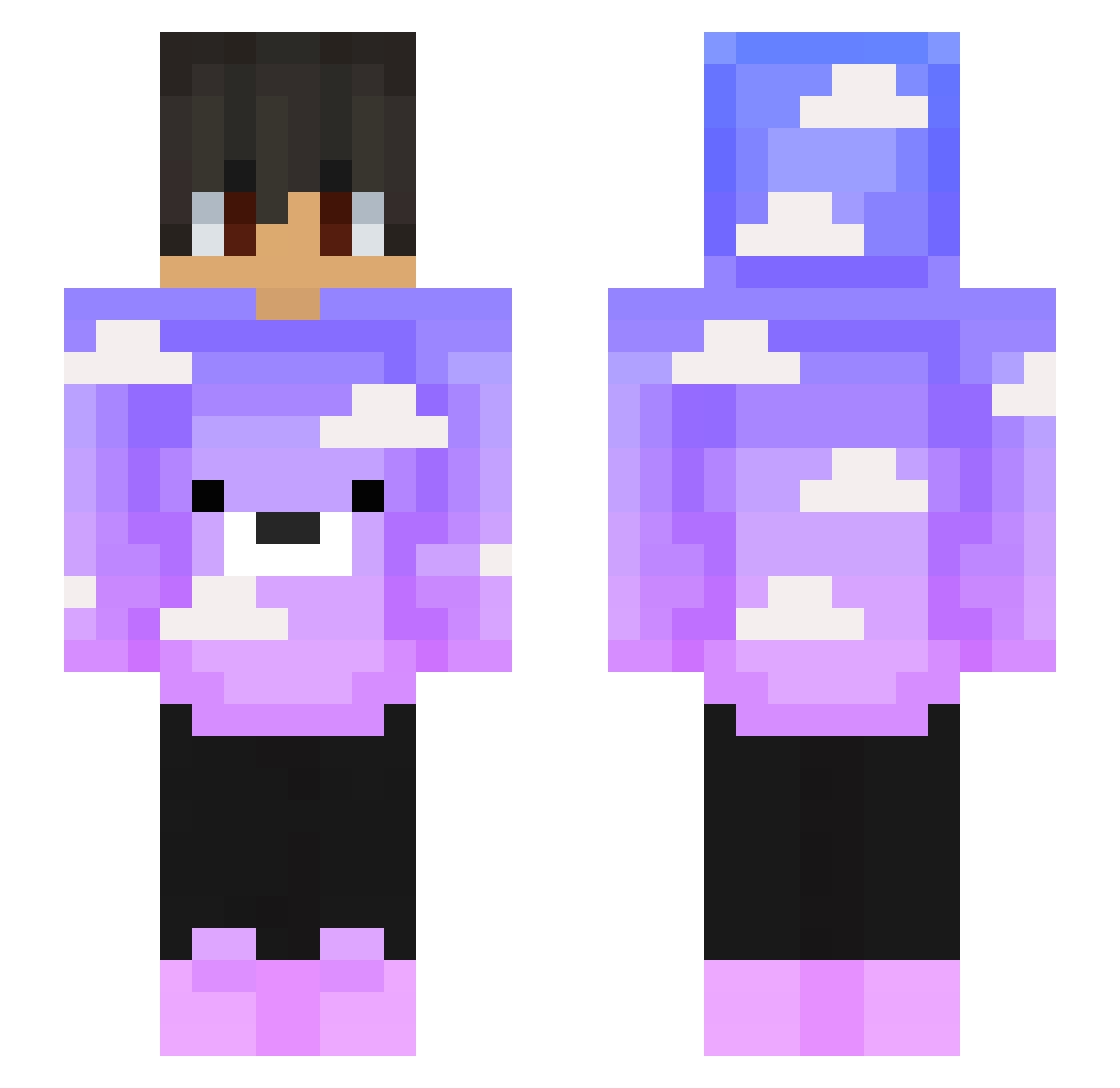 kaizl Minecraft skin, front and back view