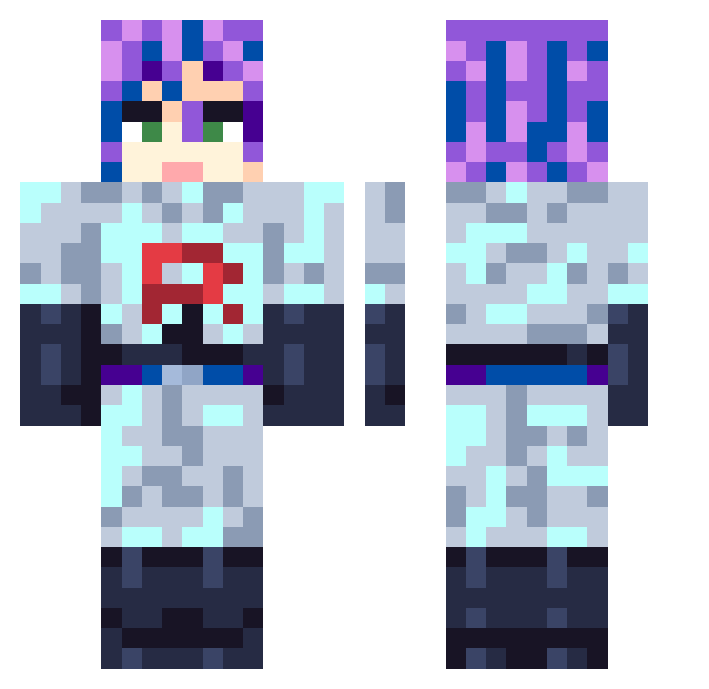Kweviyn Minecraft skin, front and back view