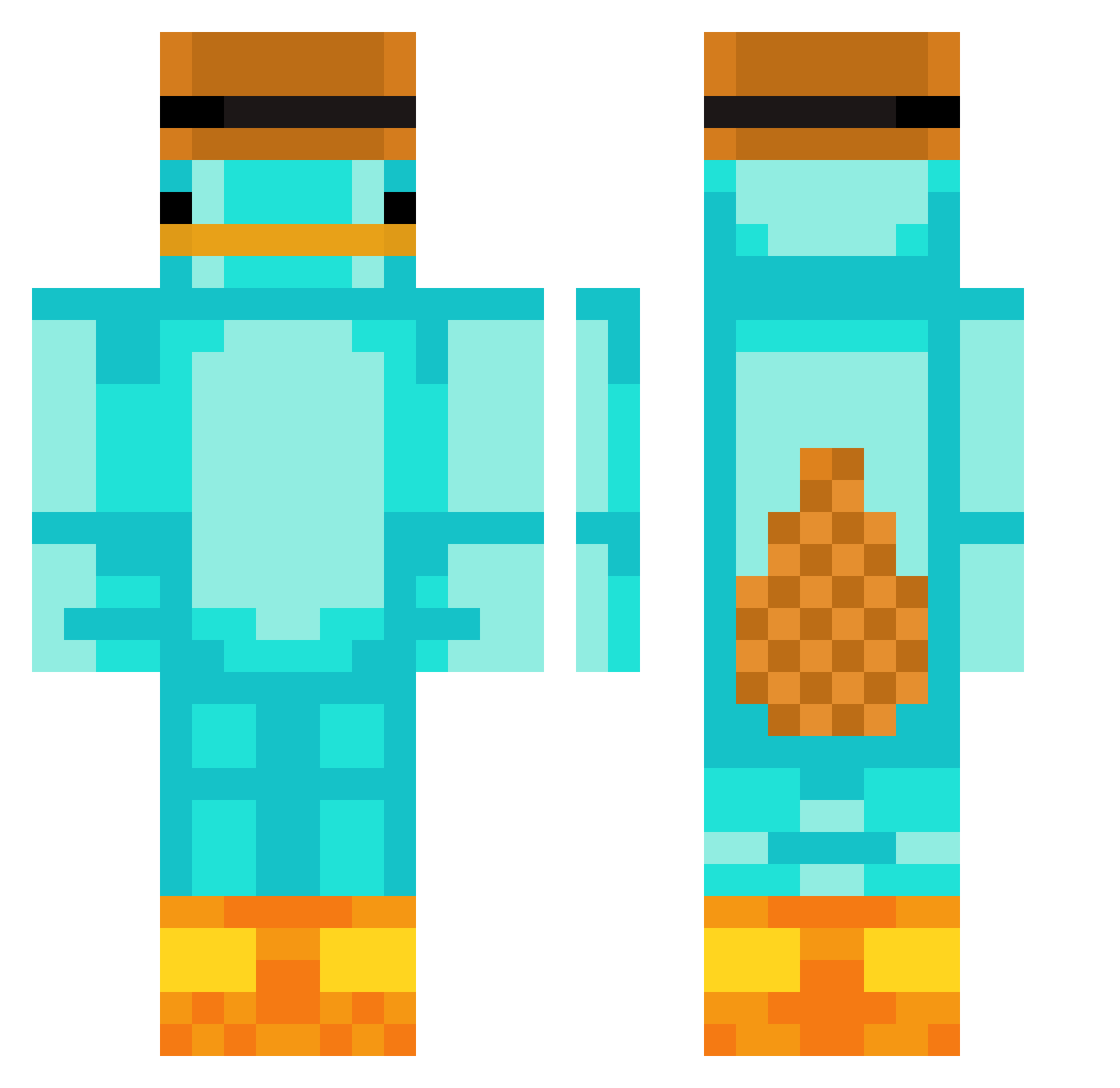 Vine465 Minecraft skin, front and back view