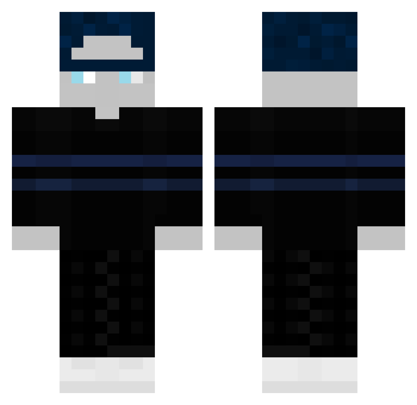 Robo_lev Minecraft skin, front and back view