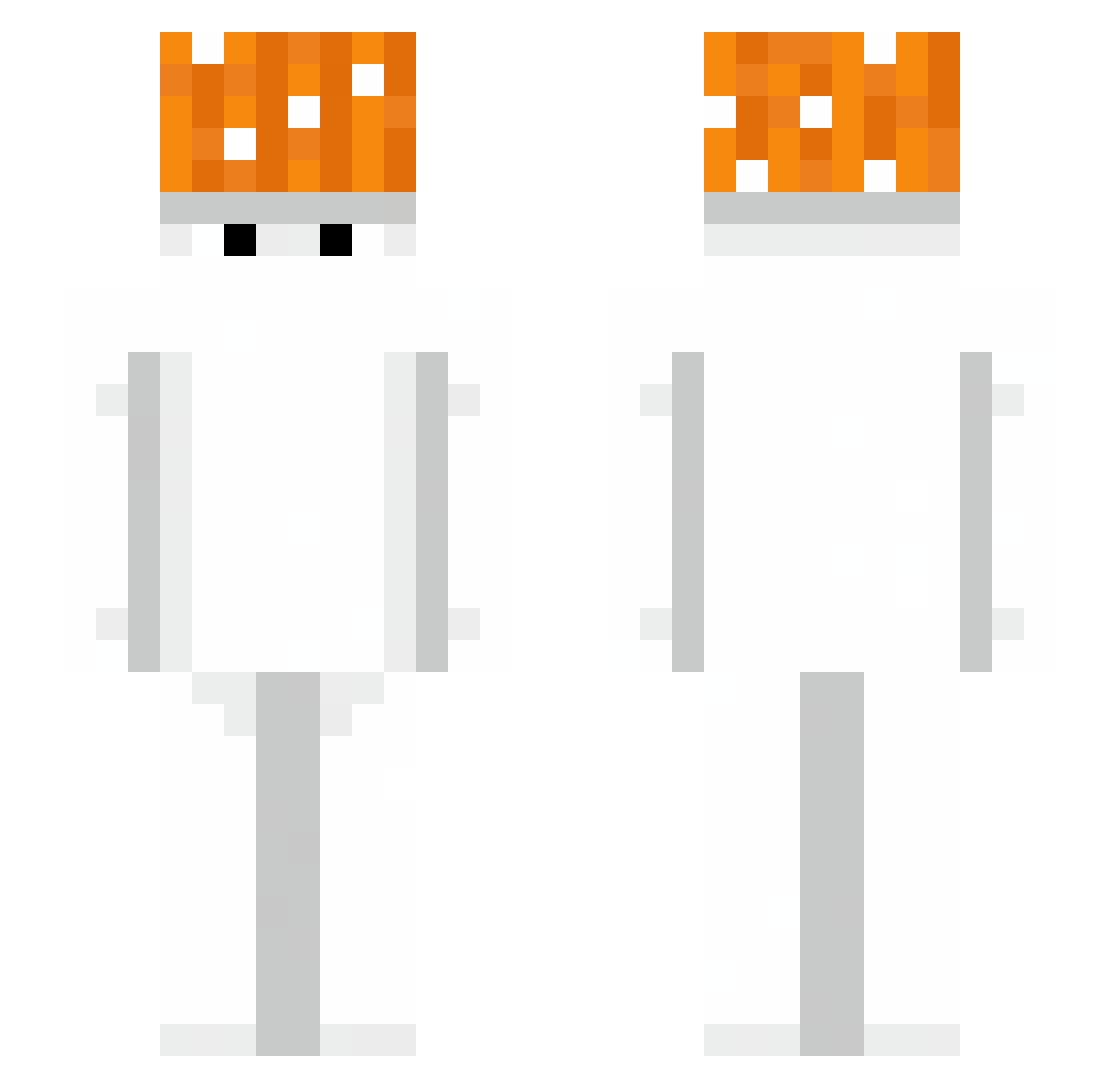 bollefar Minecraft skin, front and back view