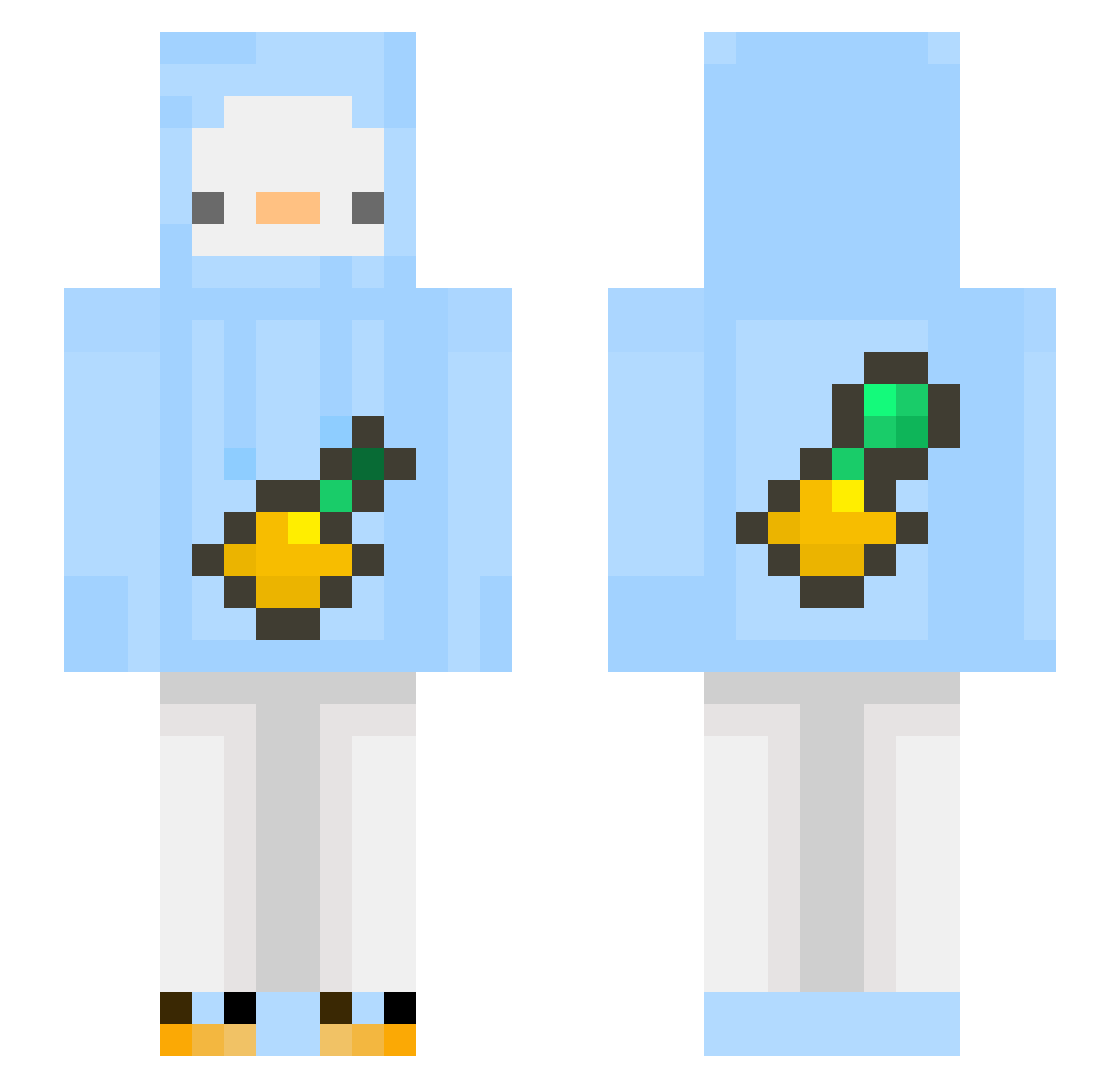 2pump2 Minecraft skin, front and back view