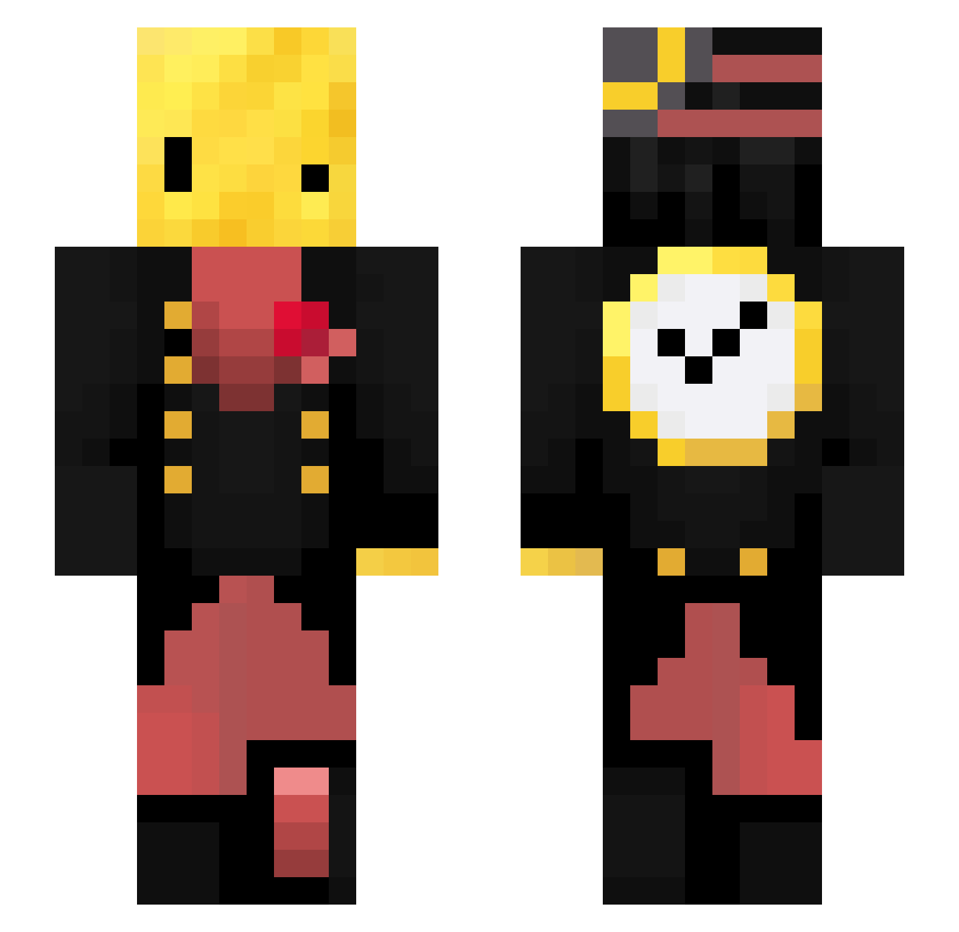 larov_x2 Minecraft skin, front and back view