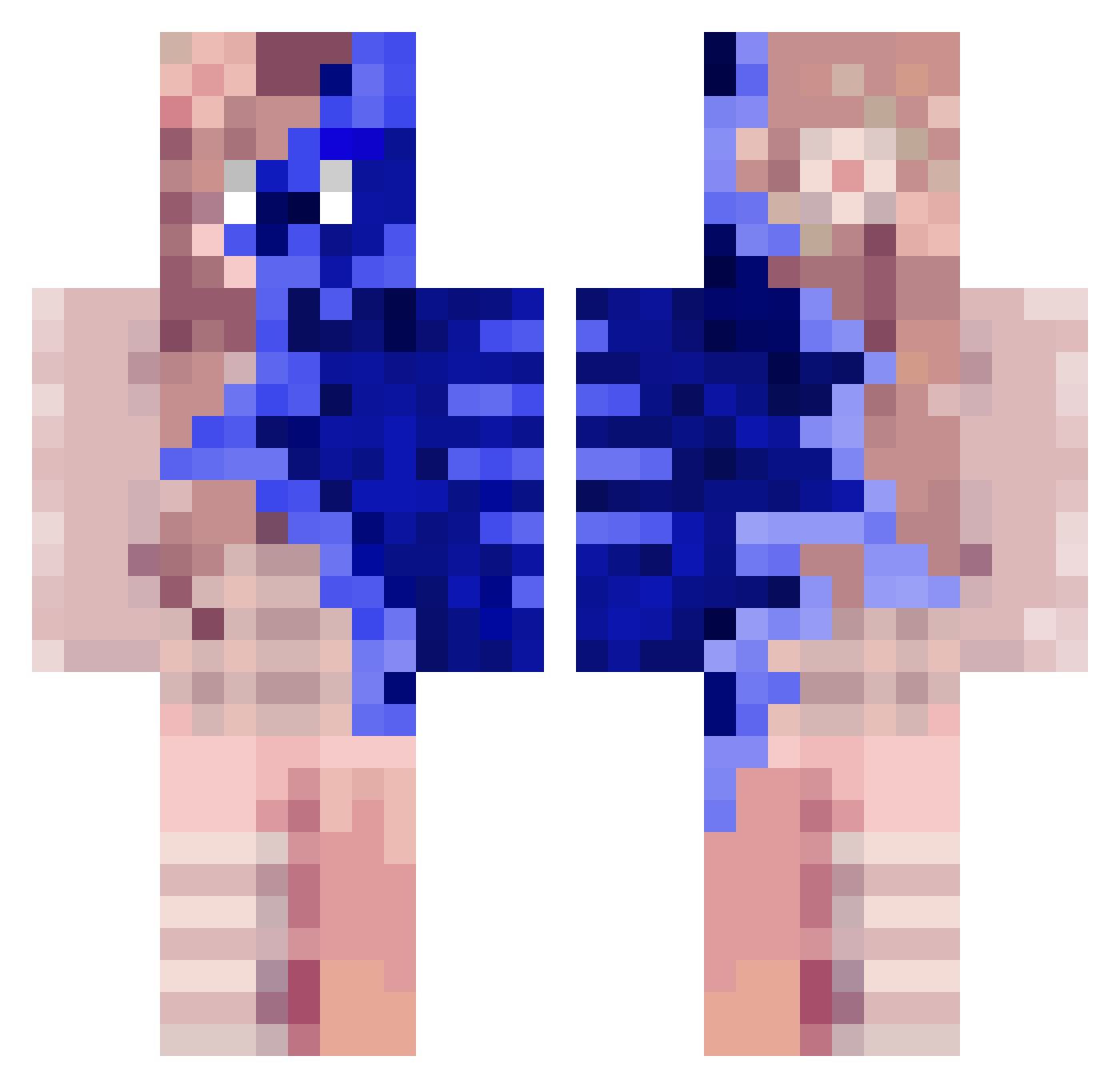 FlyingBird588 Minecraft skin, front and back view
