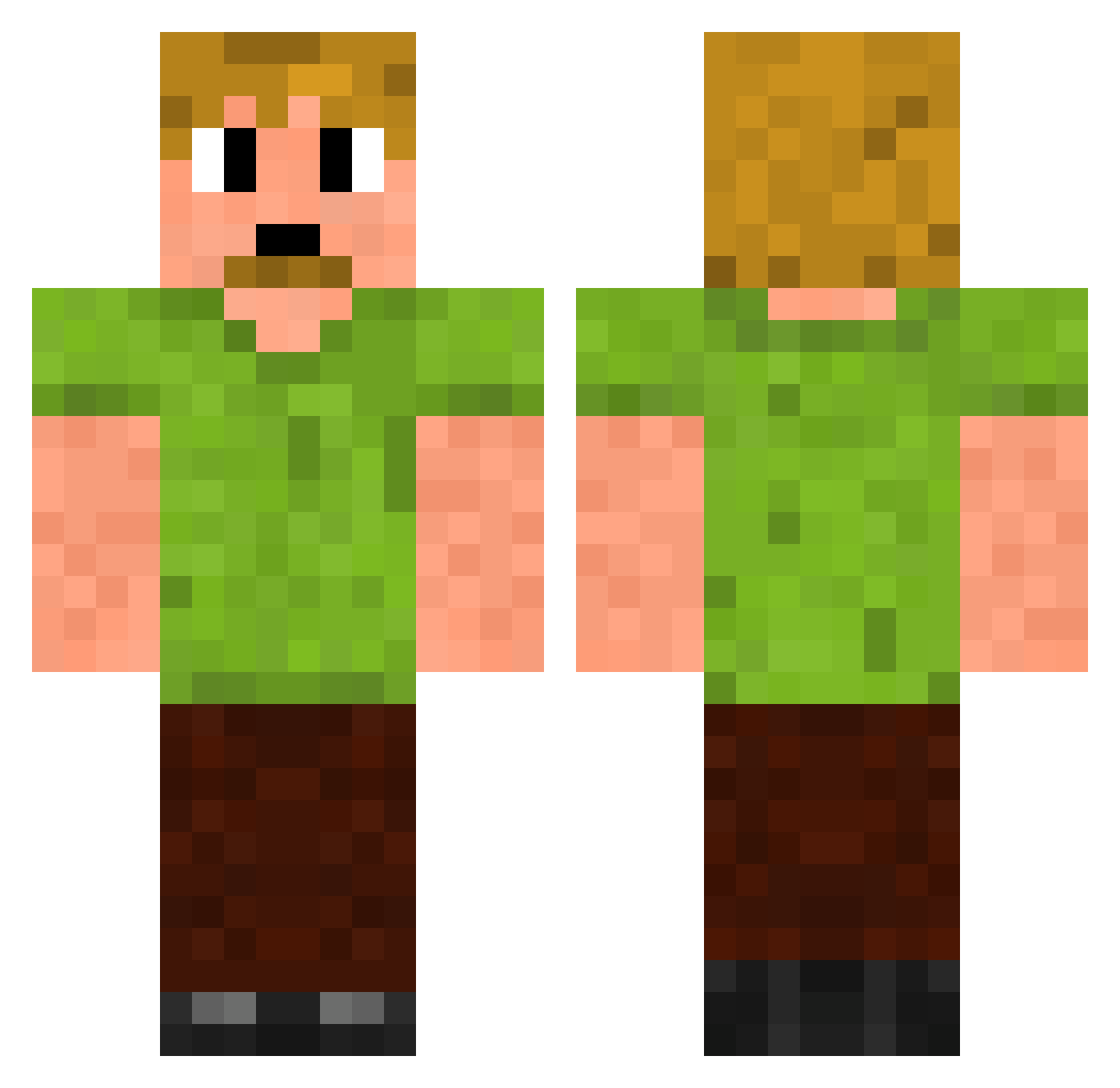 HatedFruit Minecraft skin, front and back view