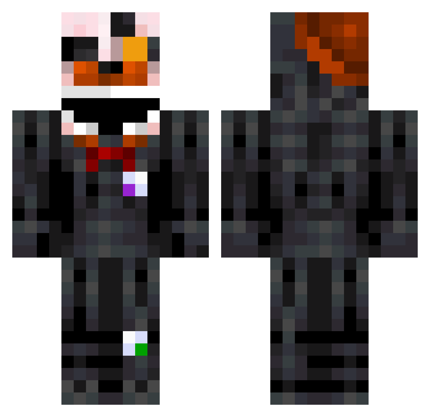 crimsonisms Minecraft skin, front and back view