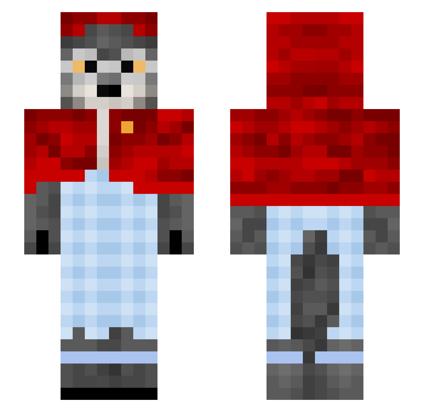 egirlbootysweat Minecraft skin, front and back view