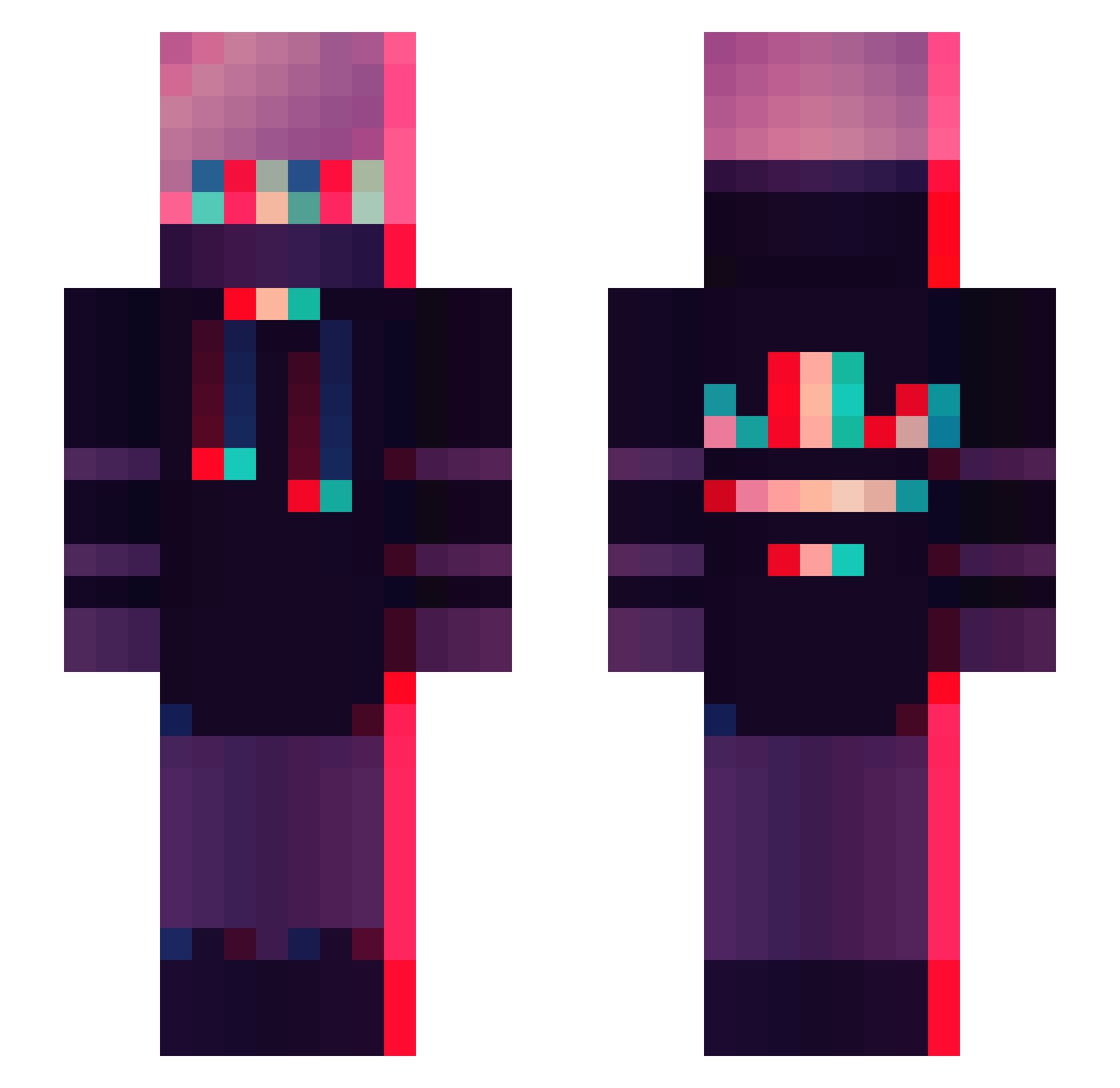 CelsiusXD Minecraft skin, front and back view