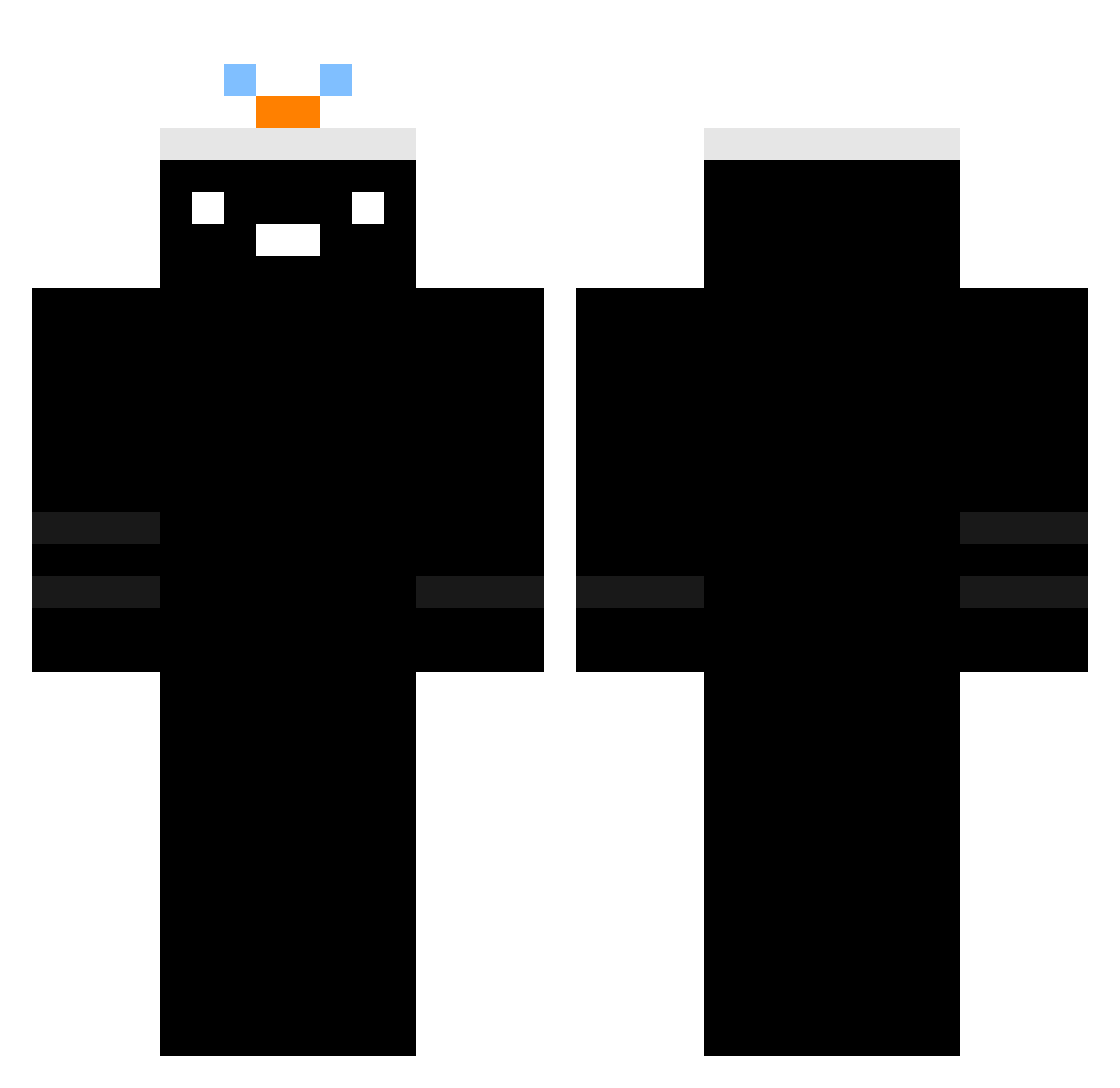 Yajast Minecraft skin, front and back view