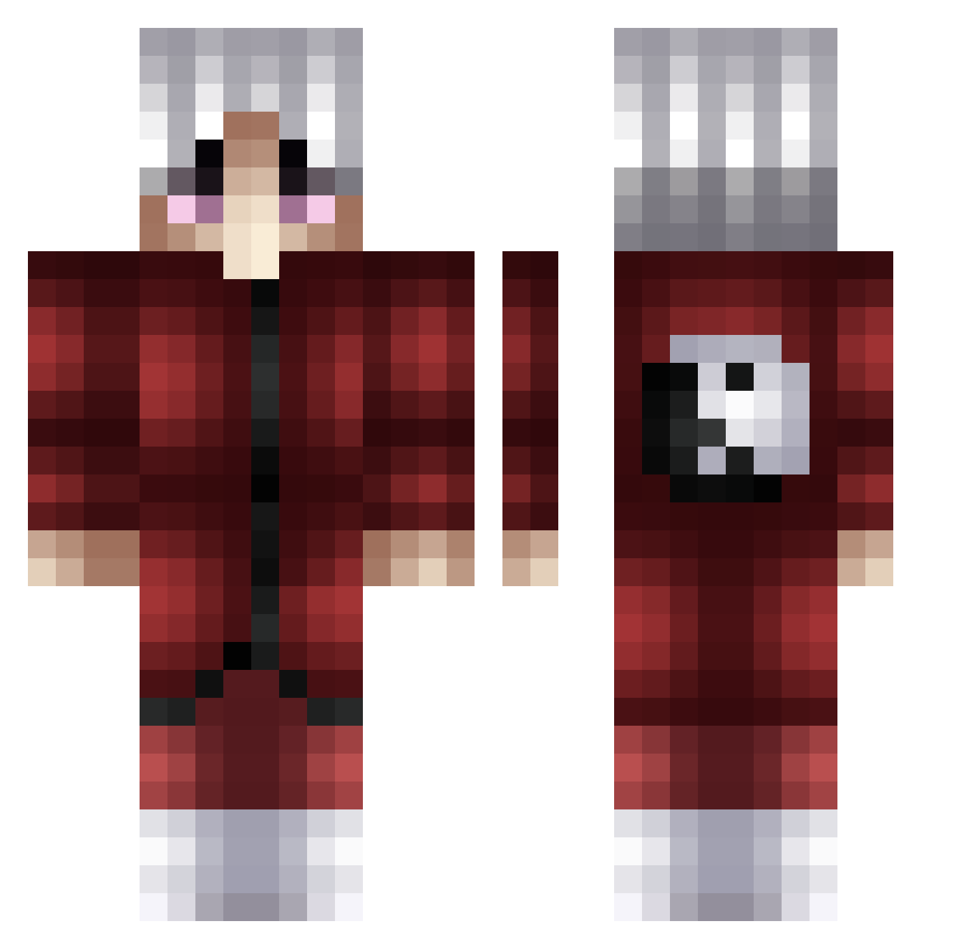 sapoponcho Minecraft skin, front and back view
