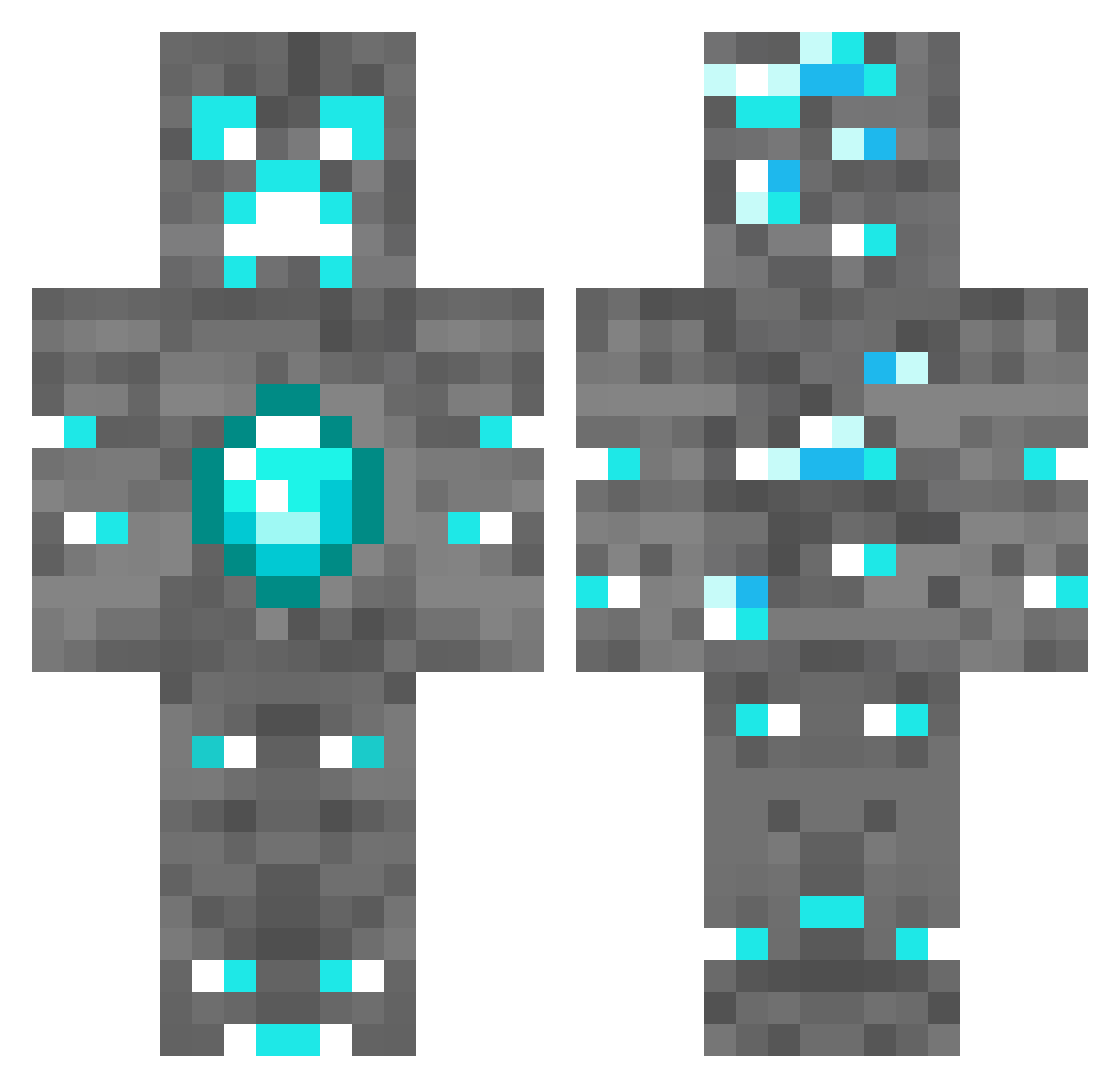 Authorization Minecraft skin, front and back view