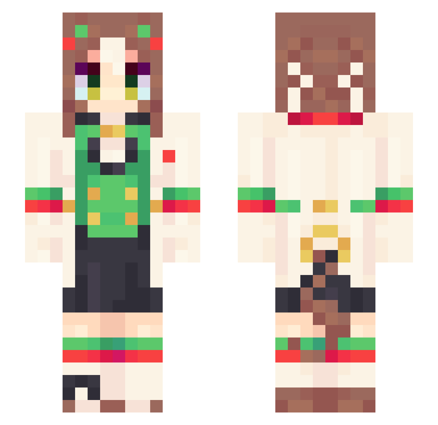 T0astieStrudel Minecraft skin, front and back view