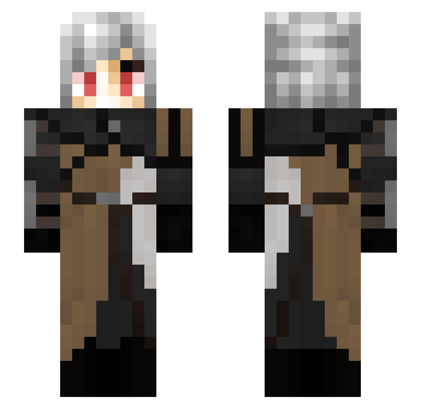 Rlyehians Minecraft skin, front and back view