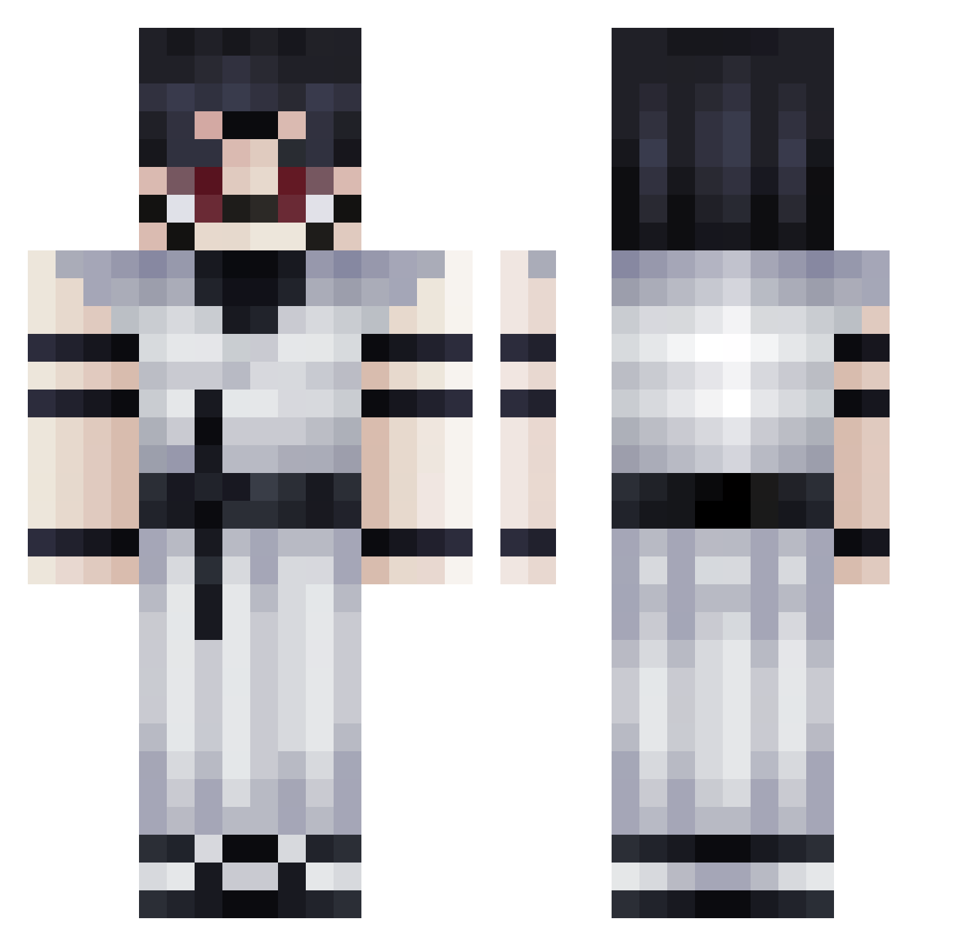 Trindade34 Minecraft skin, front and back view