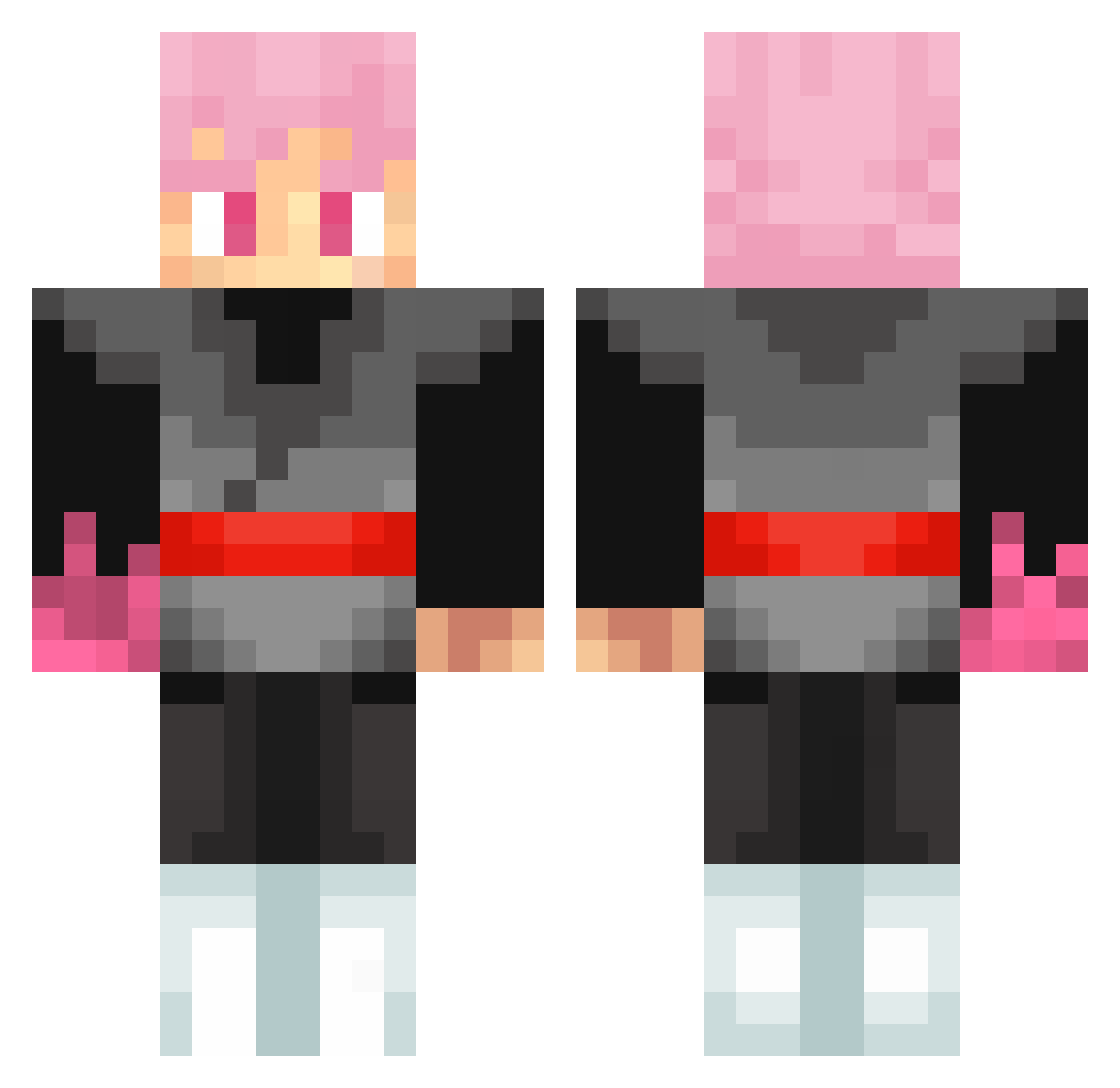 BlueFlameFIreZ Minecraft skin, front and back view