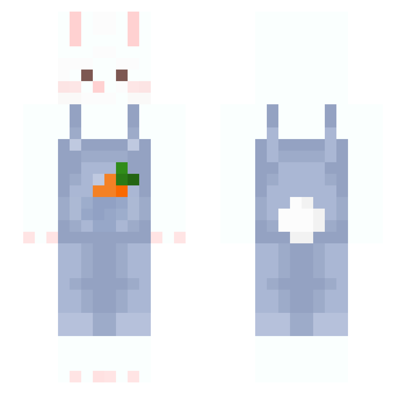 threeun Minecraft skin, front and back view