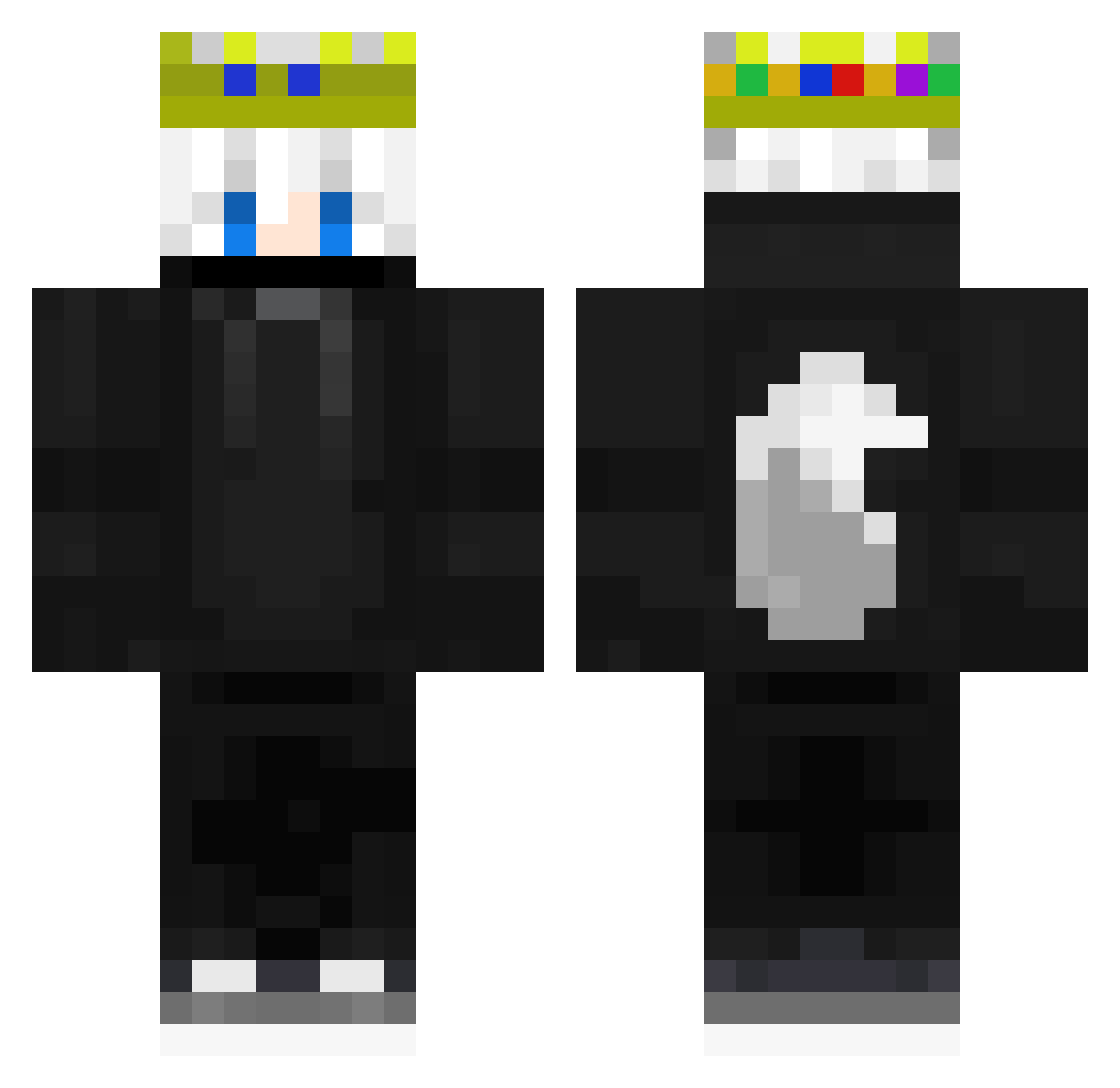 Sleekqp Minecraft skin, front and back view