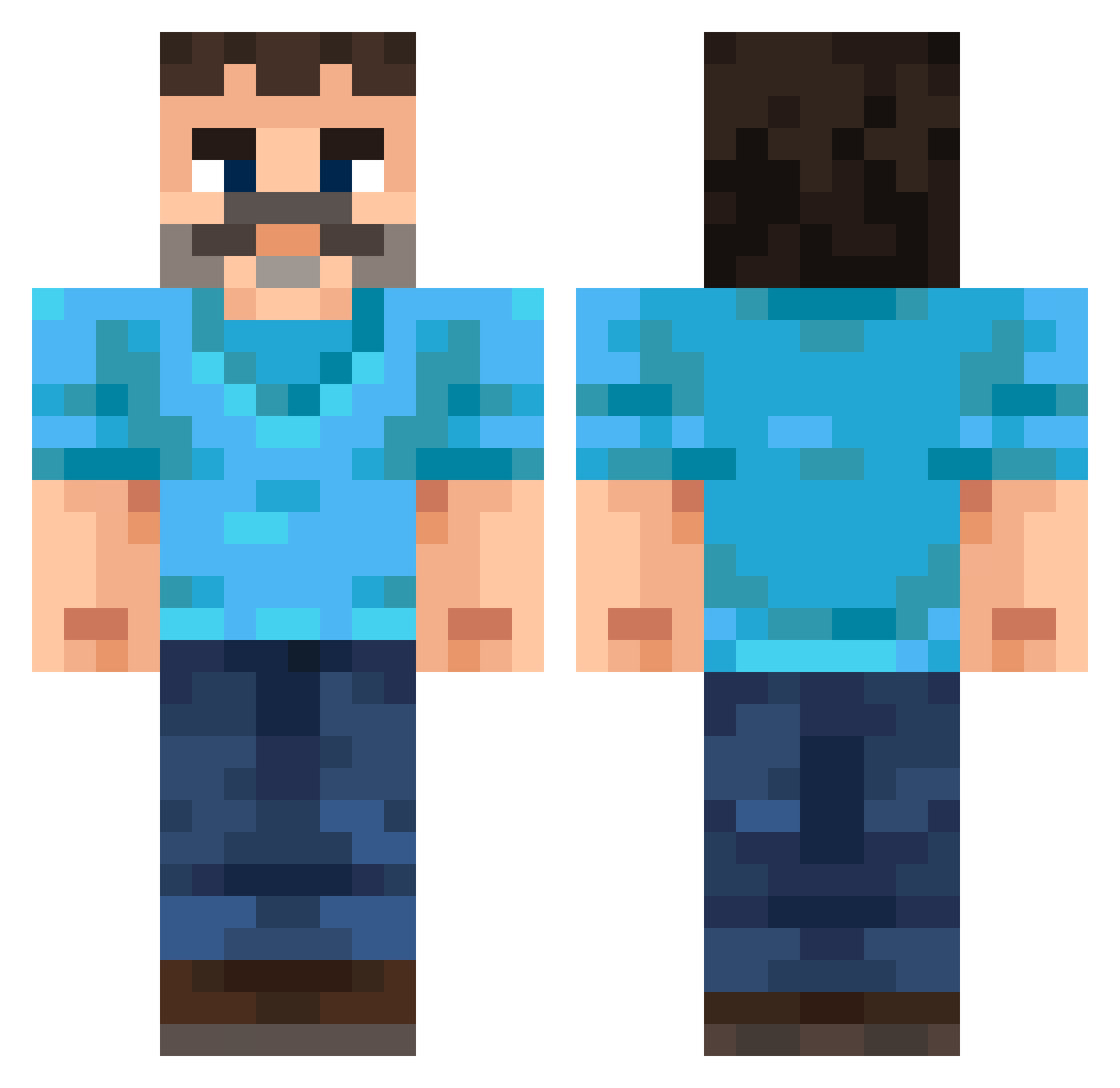 MesonicVoice465 Minecraft skin, front and back view