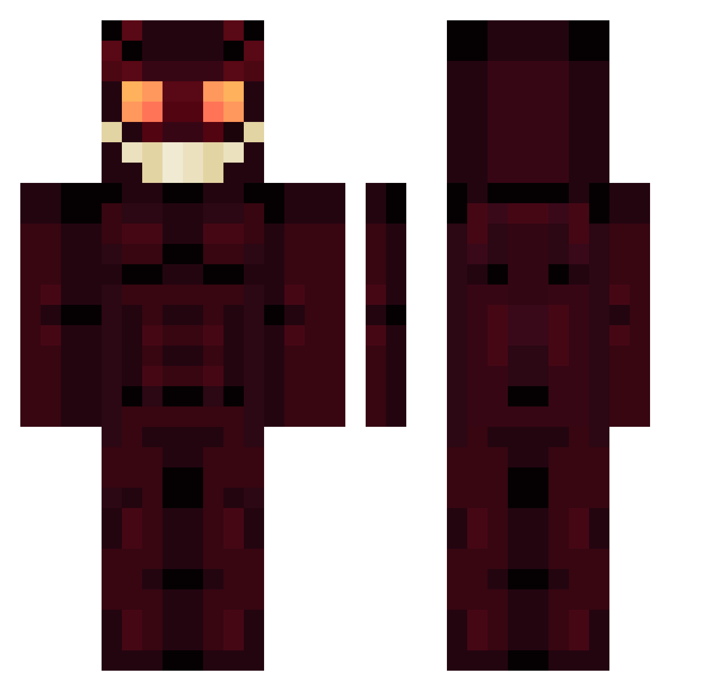 ItzLeuc Minecraft skin, front and back view