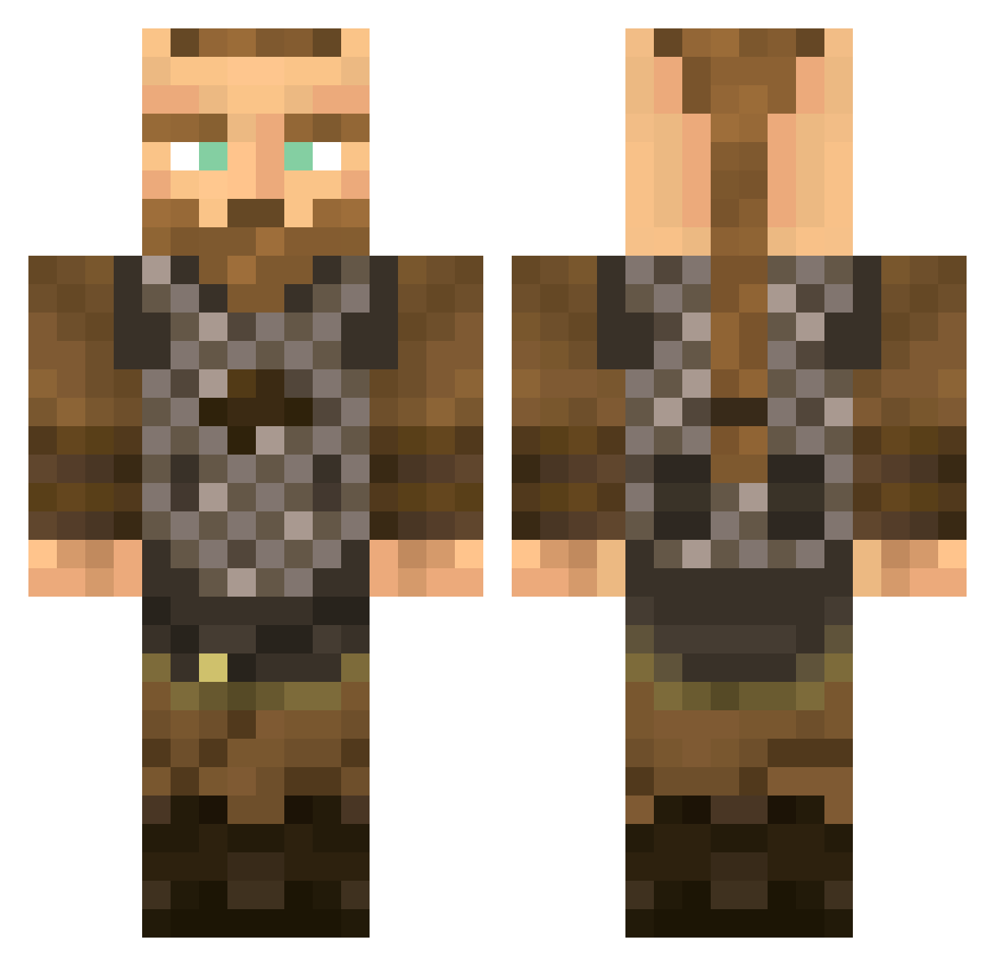 Totola14 Minecraft skin, front and back view