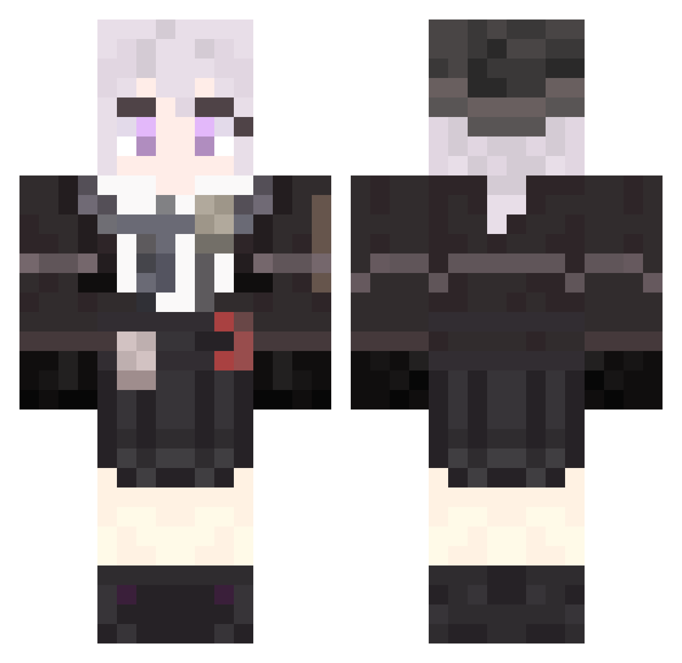 Yv__Yv Minecraft skin, front and back view