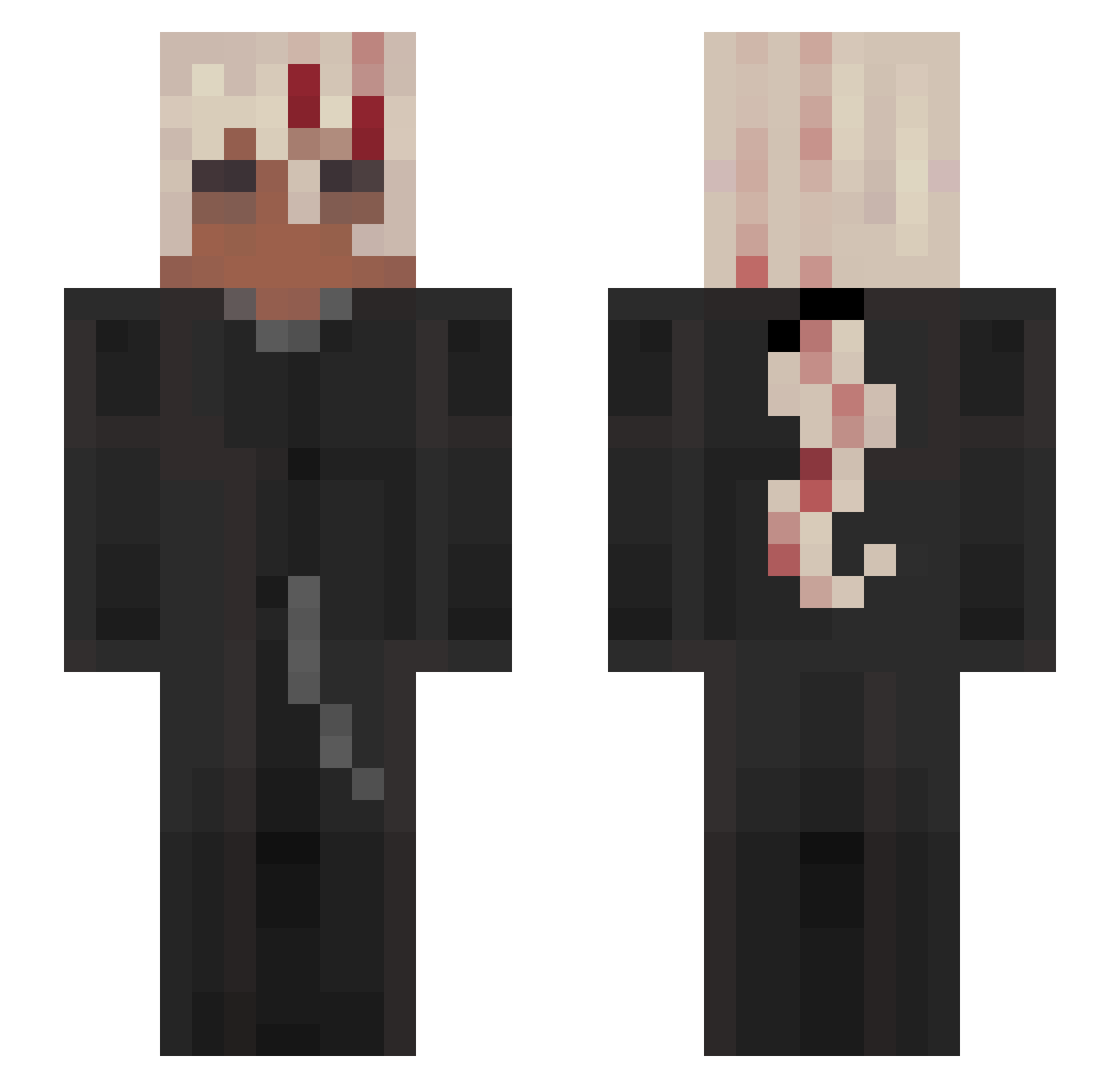 Miiry Minecraft skin, front and back view