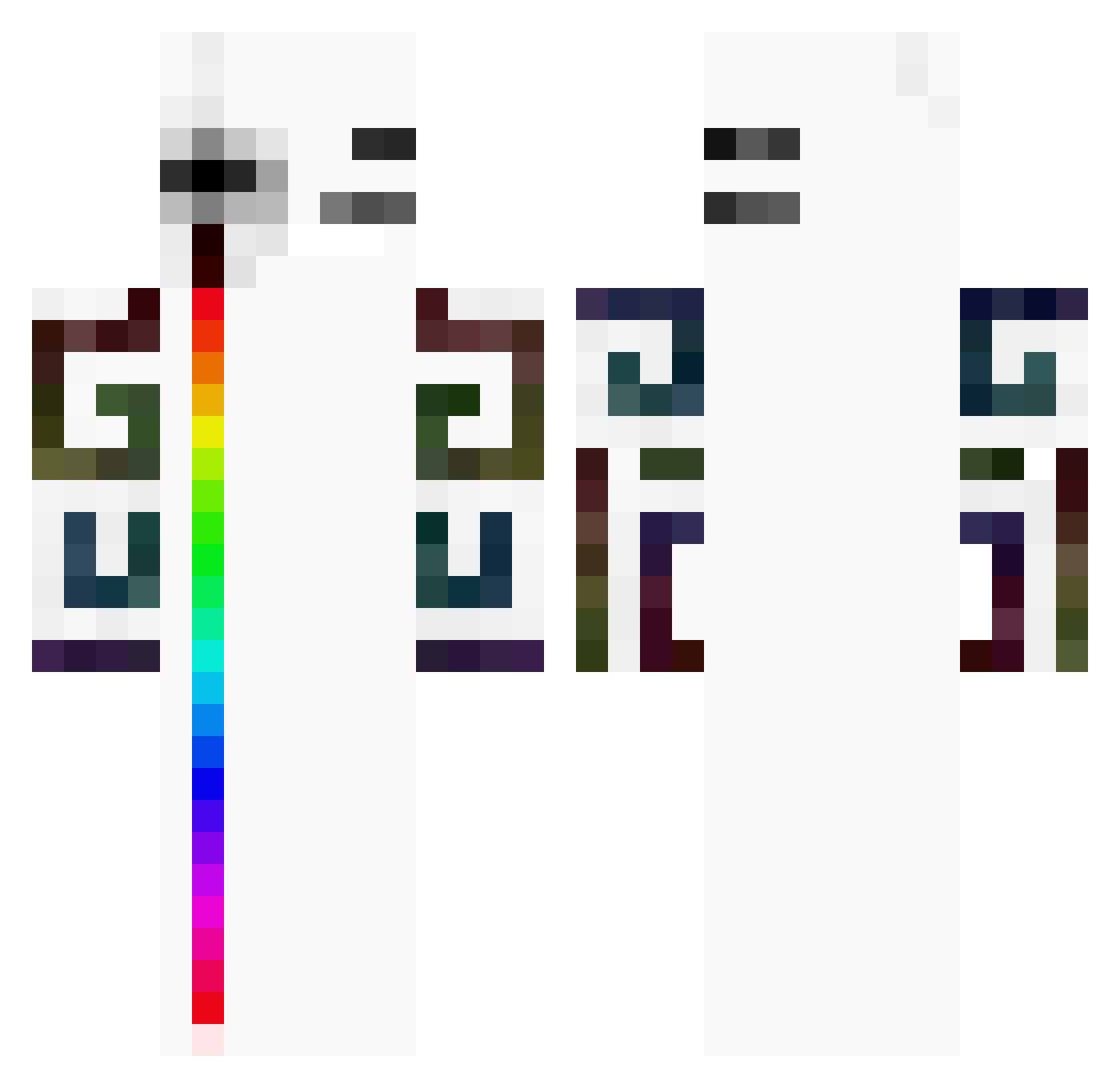 trezorbandit Minecraft skin, front and back view