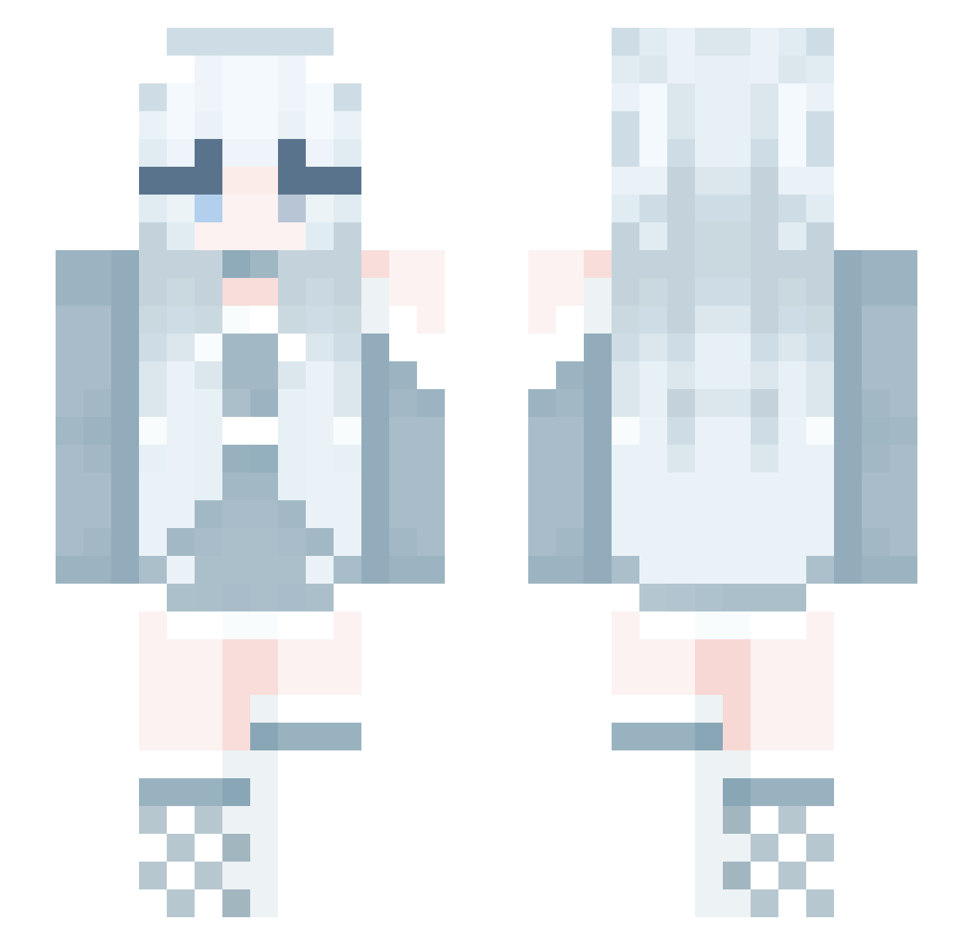 4erter Minecraft skin, front and back view