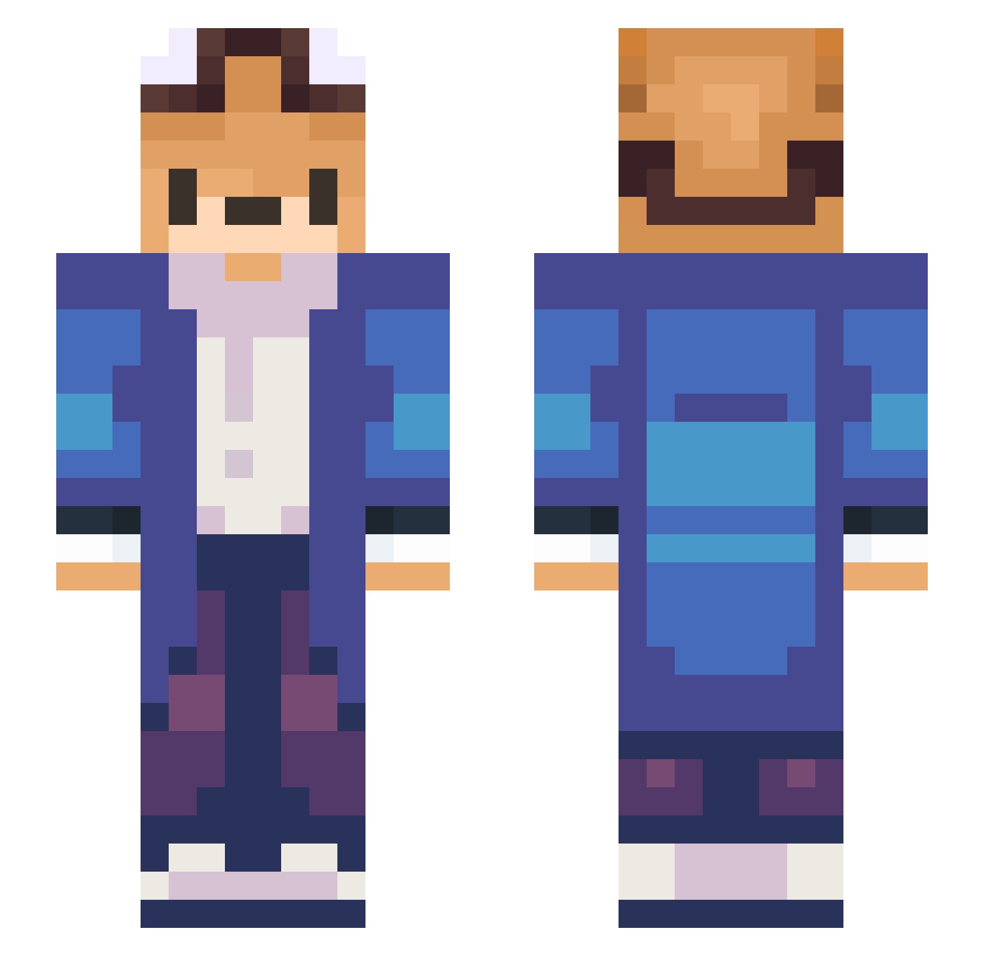 wafflbob Minecraft skin, front and back view