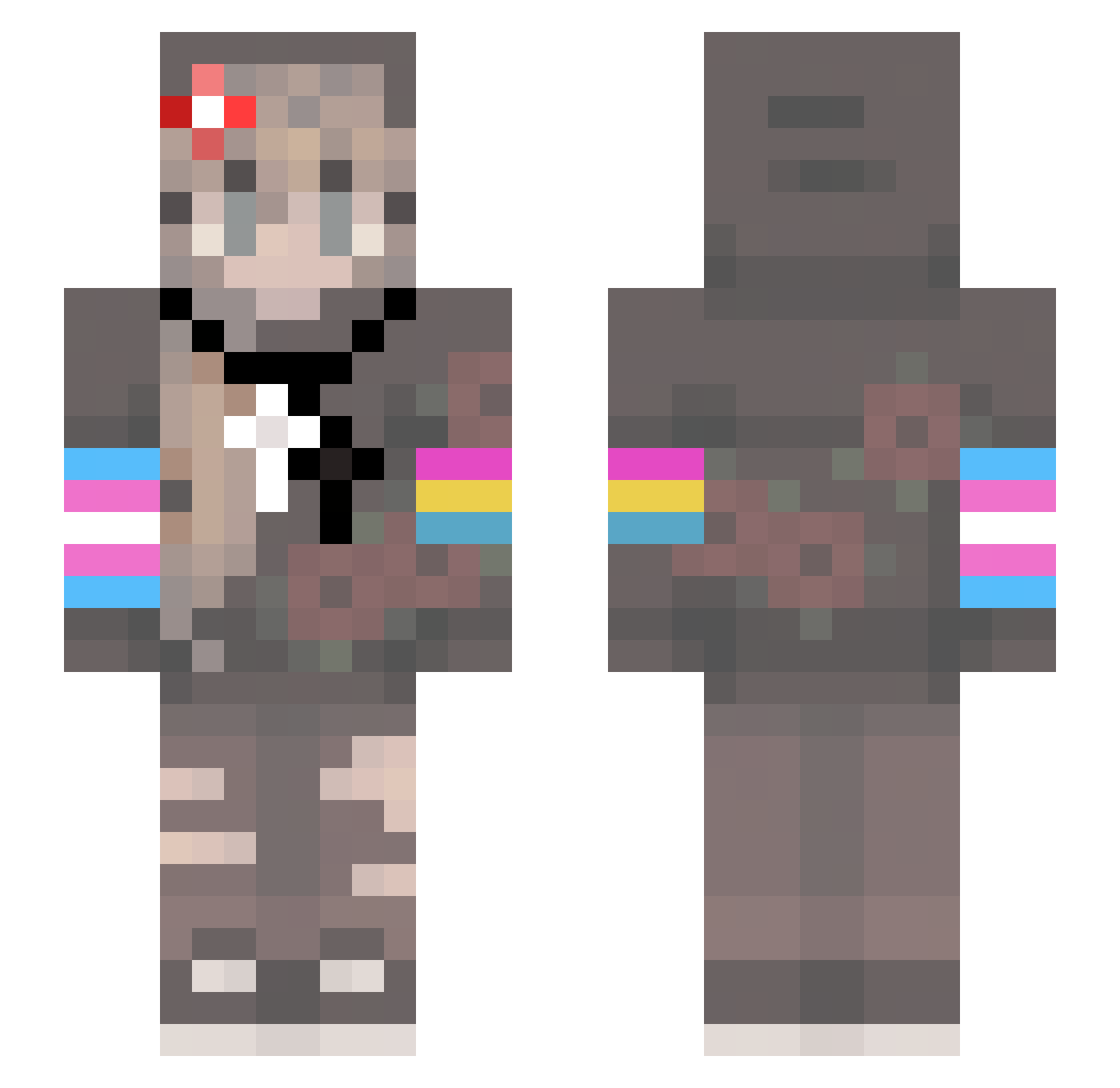 Pretzel_33 Minecraft skin, front and back view