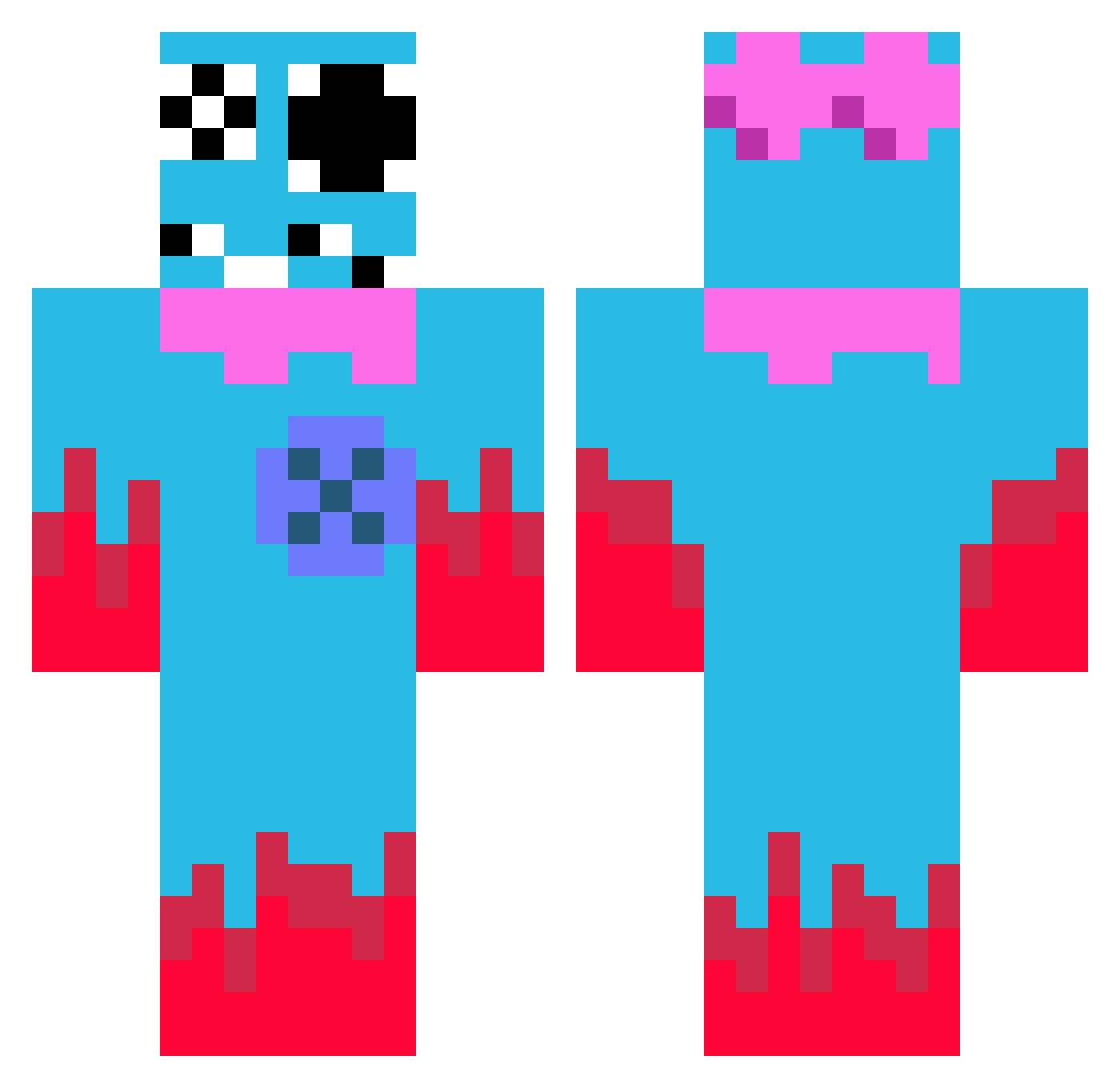 Schrulla Minecraft skin, front and back view