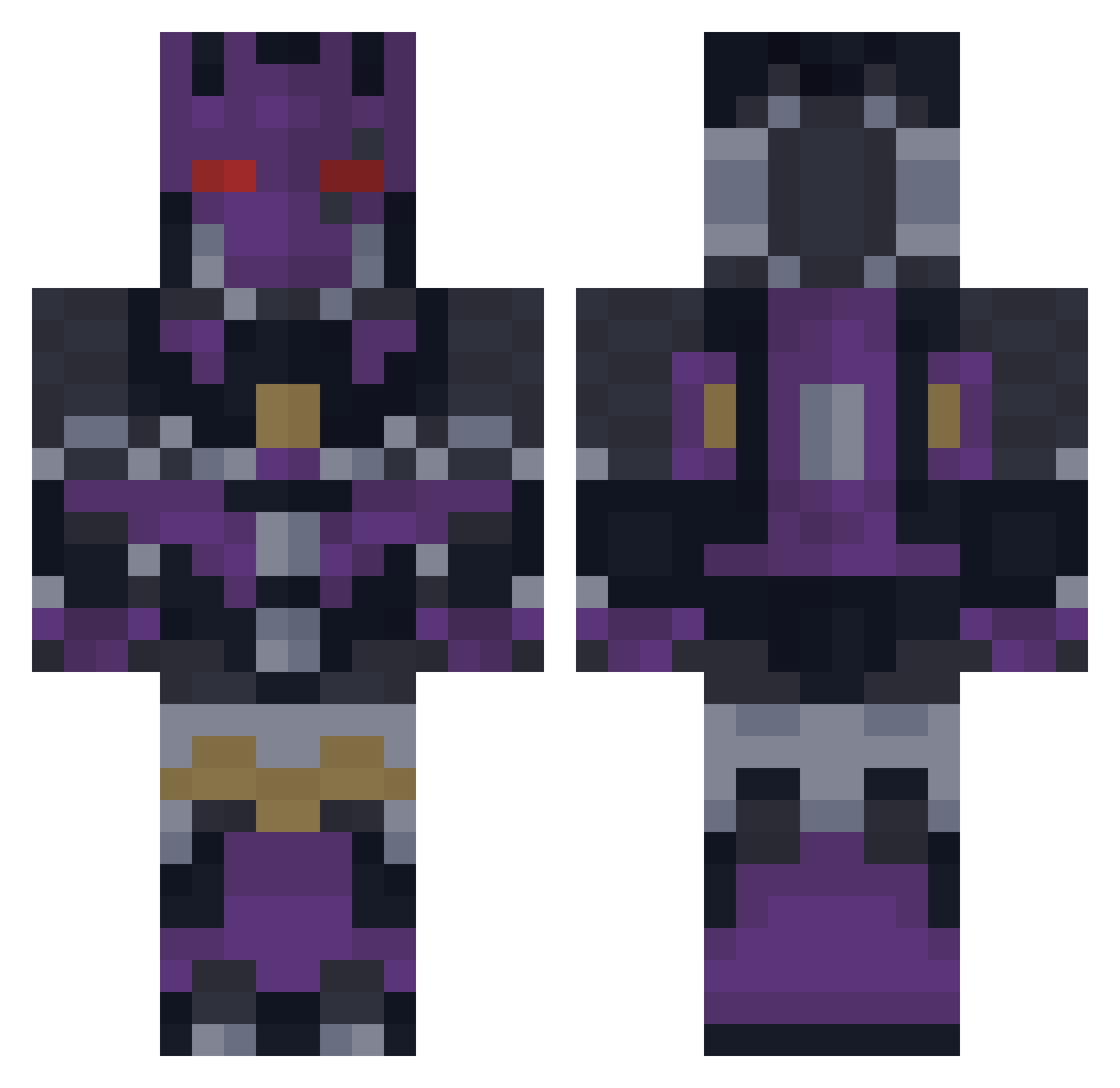 Xioio Minecraft skin, front and back view