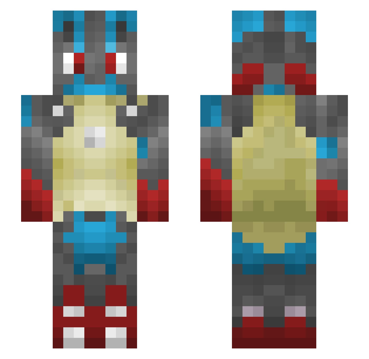GumbiWielki Minecraft skin, front and back view