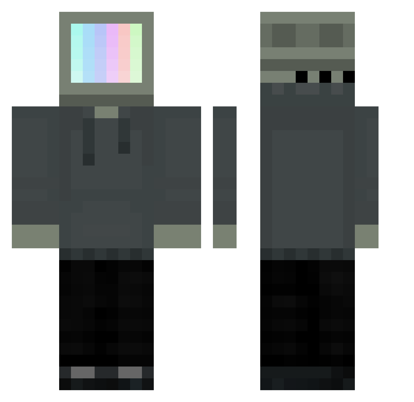 Owsil Minecraft skin, front and back view