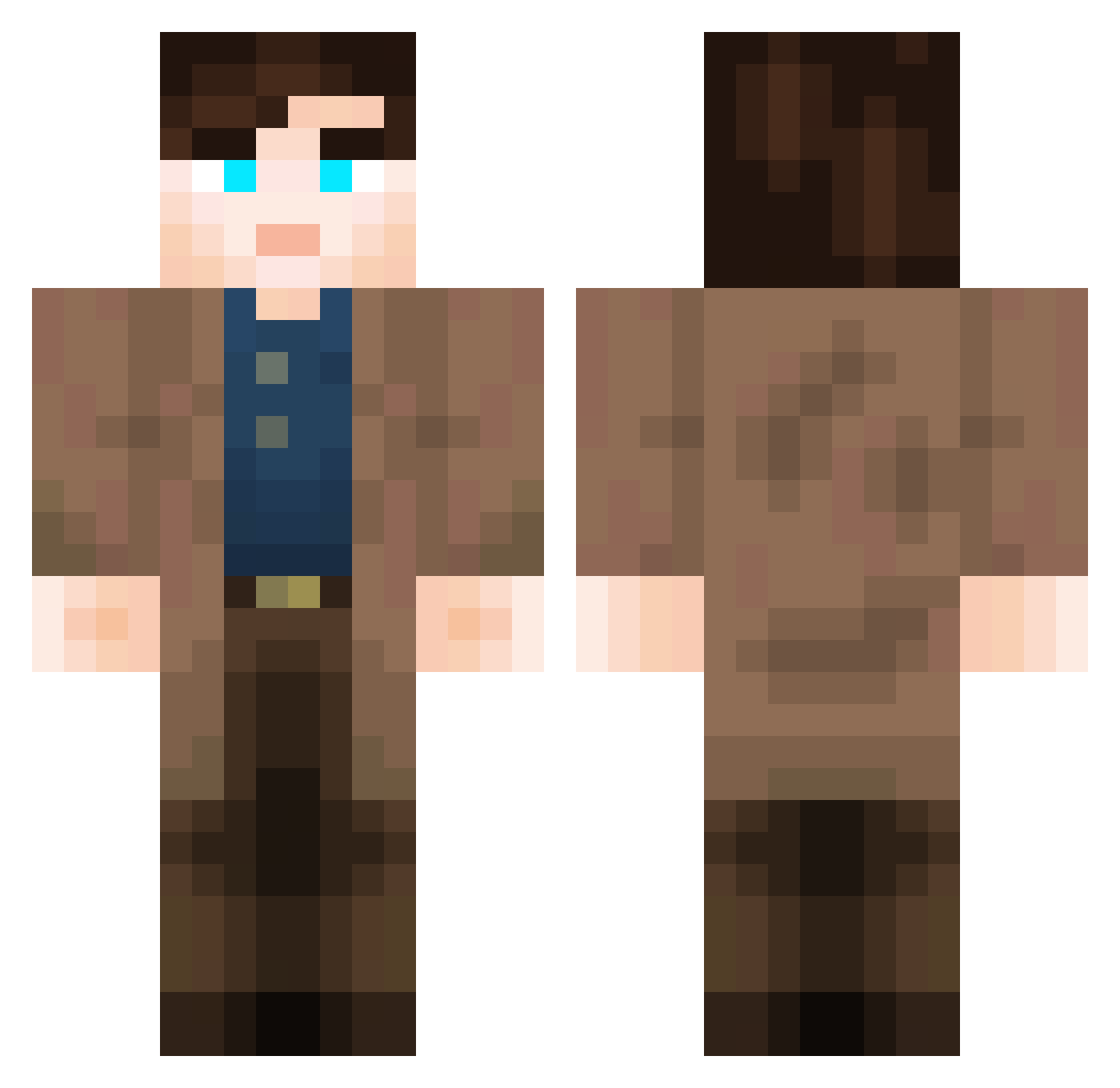 MansJordi Minecraft skin, front and back view