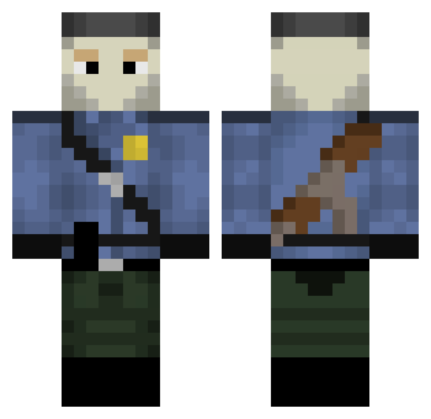 pixelpenguin2012 Minecraft skin, front and back view