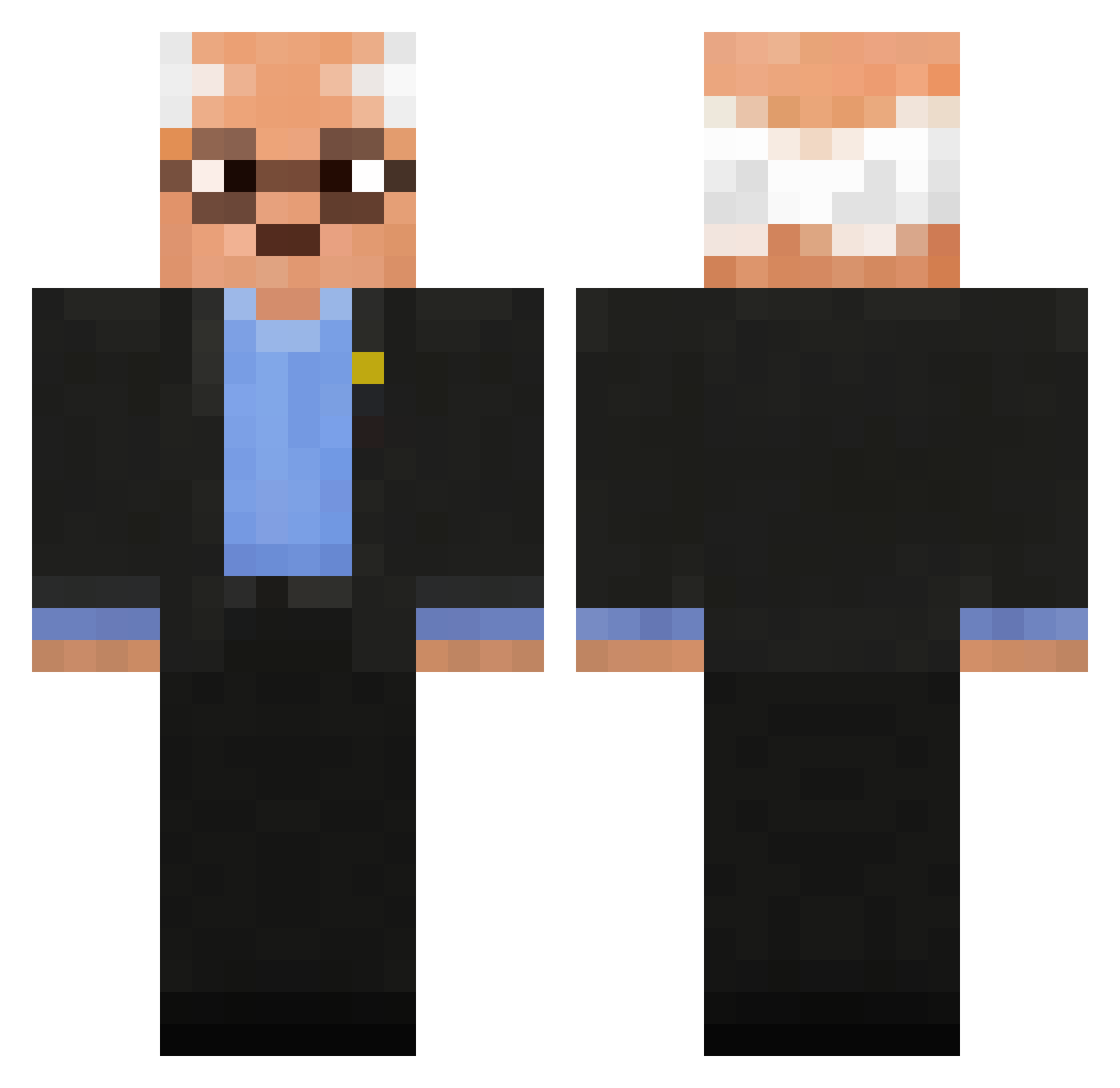 Bobinzz46 Minecraft skin, front and back view