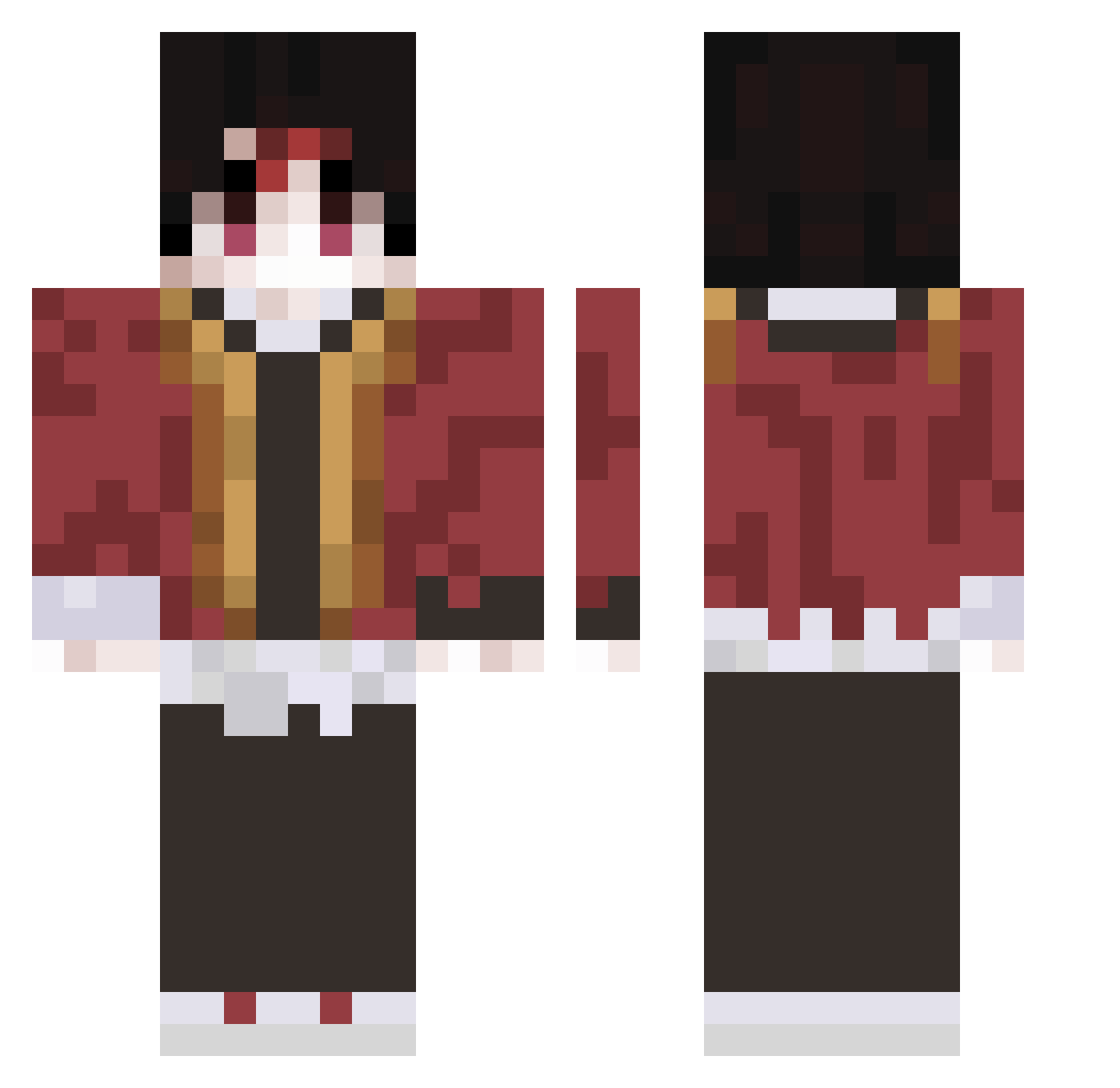 Shad0w2009 Minecraft skin, front and back view
