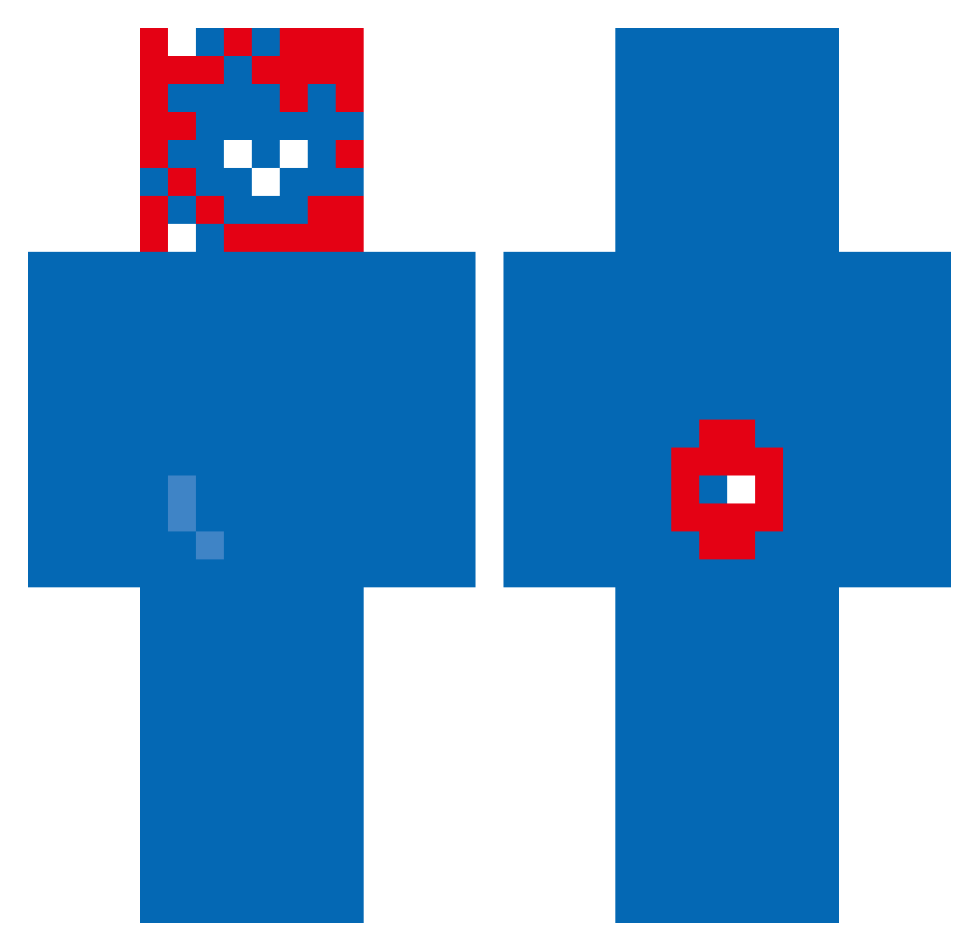 U5KUN Minecraft skin, front and back view