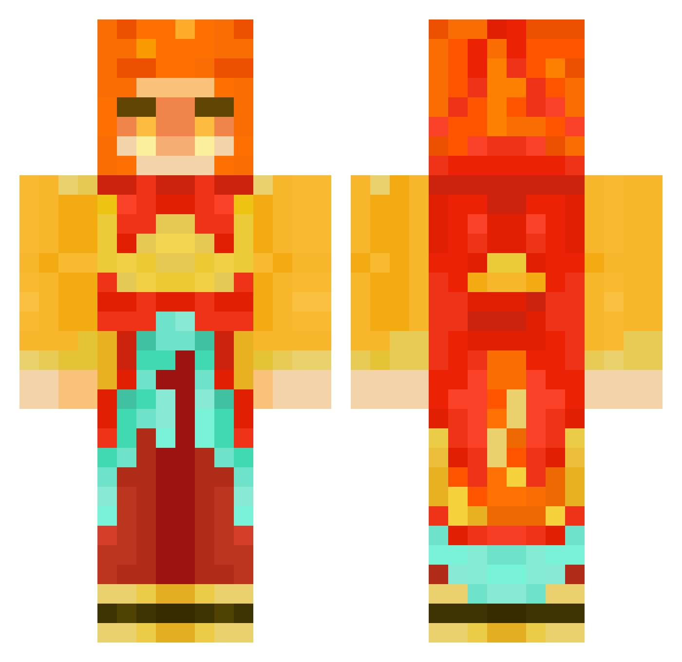 ShadowGlitch1221 Minecraft skin, front and back view