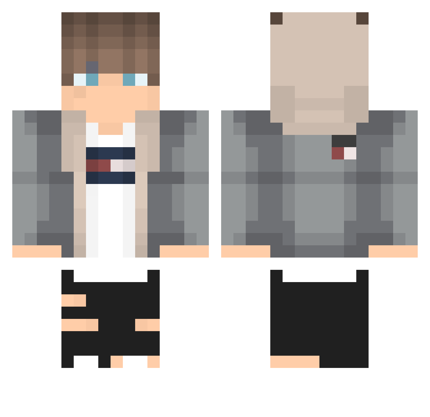 Adik10011 Minecraft skin, front and back view