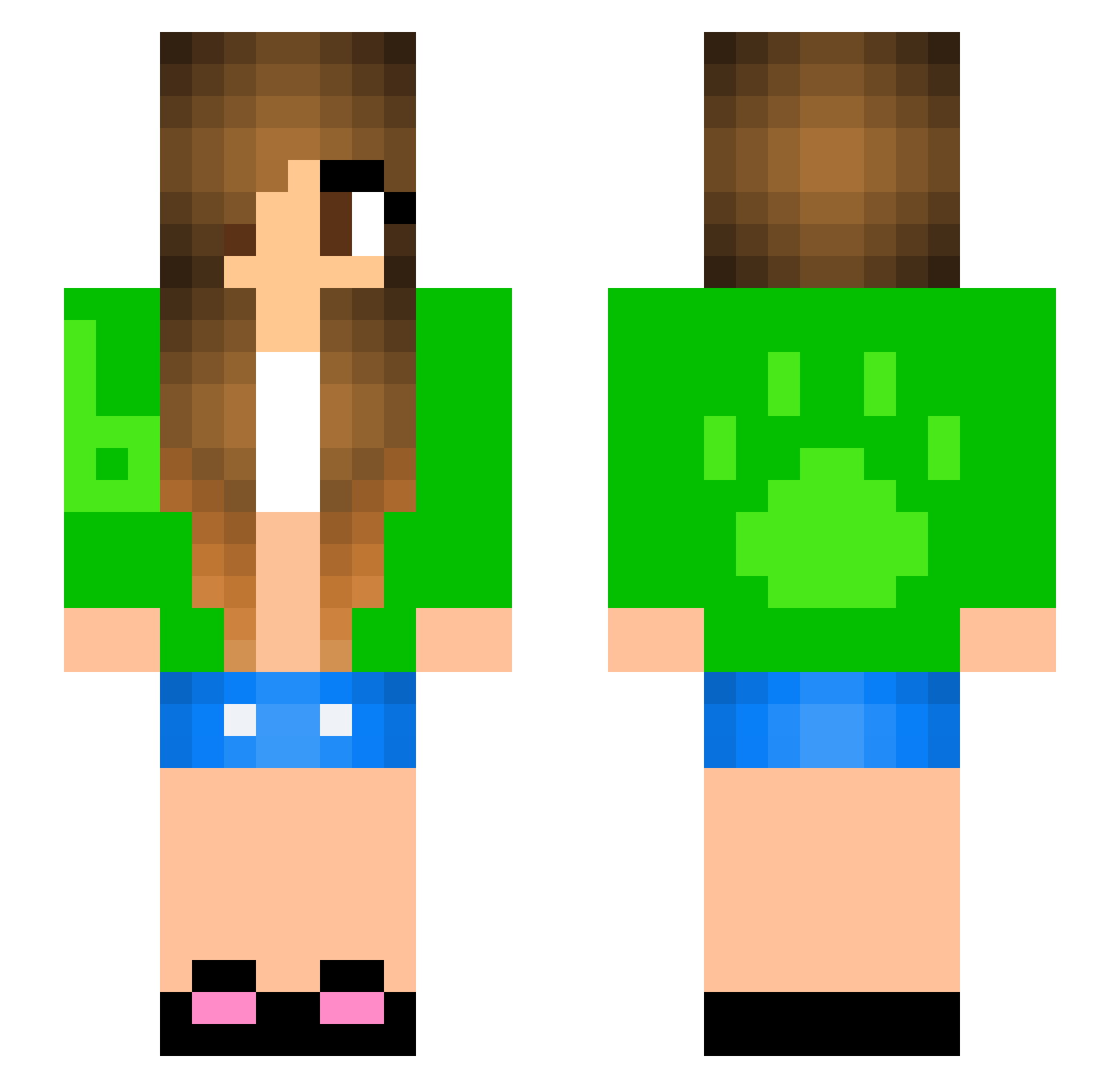 Vakare Minecraft skin, front and back view