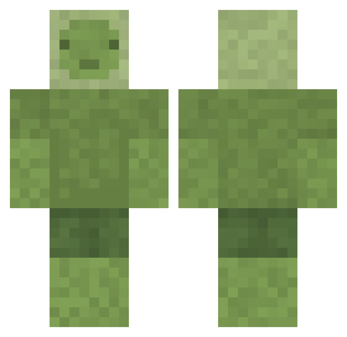 fernfield Minecraft skin, front and back view