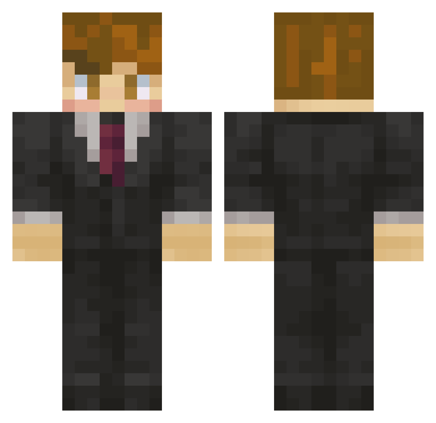 wobbertooth Minecraft skin, front and back view