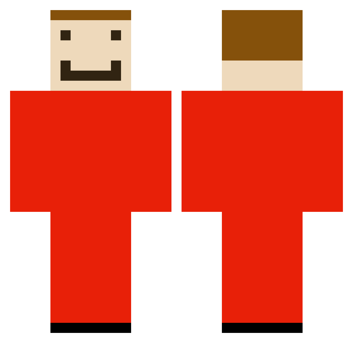 Wojtes Minecraft skin, front and back view