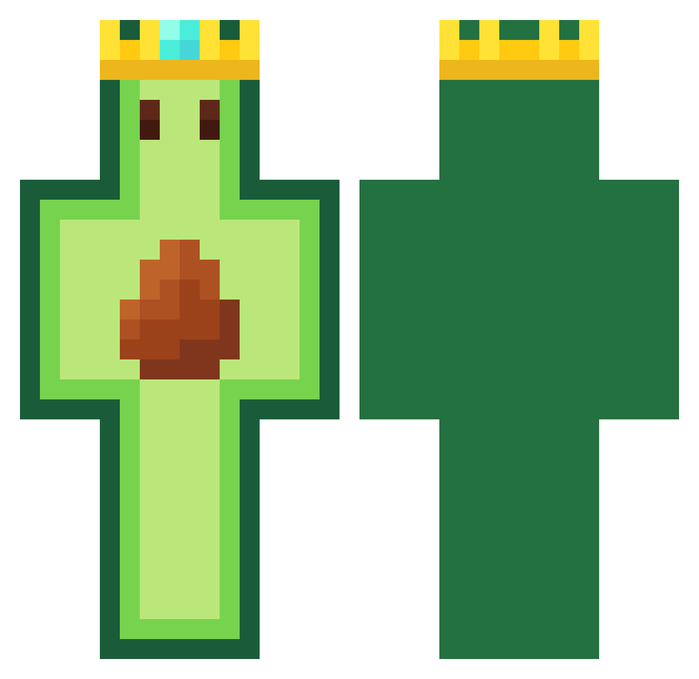 2xthree Minecraft skin, front and back view